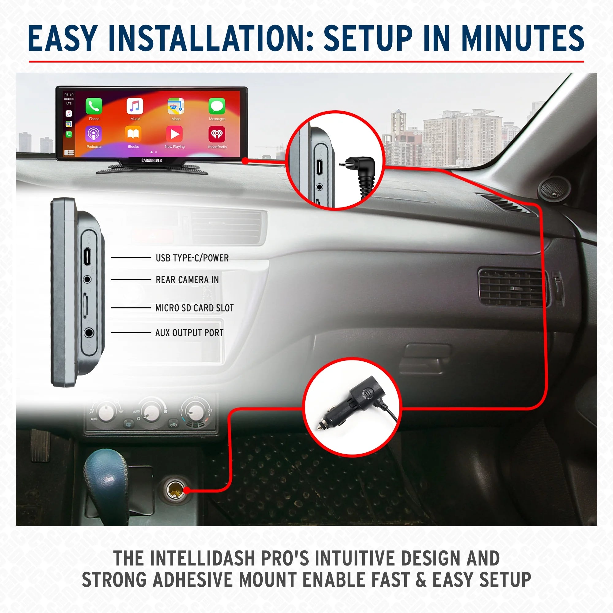 Car and Driver Intellidash Pro X10 Wireless Carplay, New, 10" Touch Screen Display