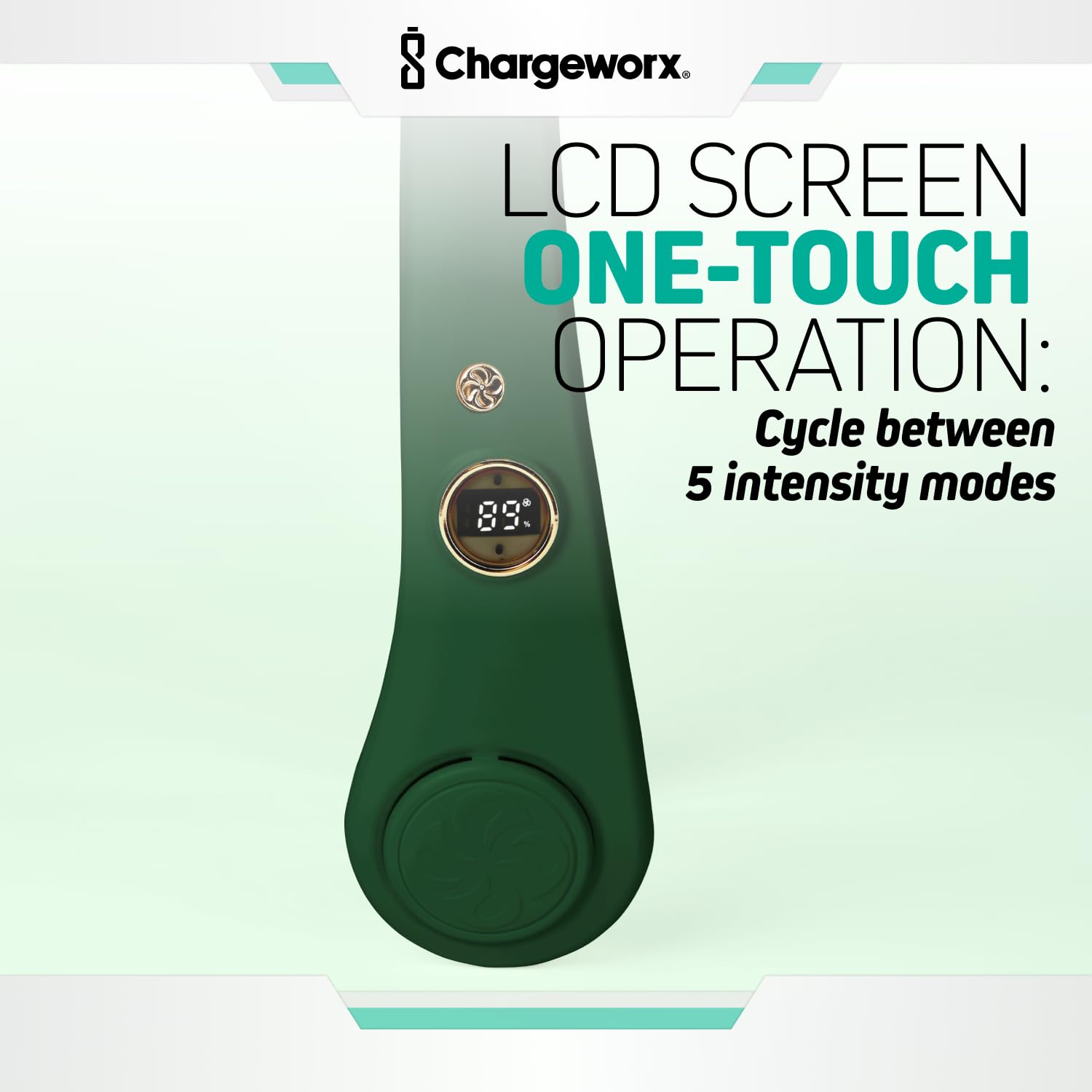 Chargeworx Neck Fan with 5 Adjustable Modes, 4000 mAh Battery, USB Rechargeable, Bladeless Fan Design, Super Quiet Fan with 360° Coverage, Great for Summer, Outdoors (Black)