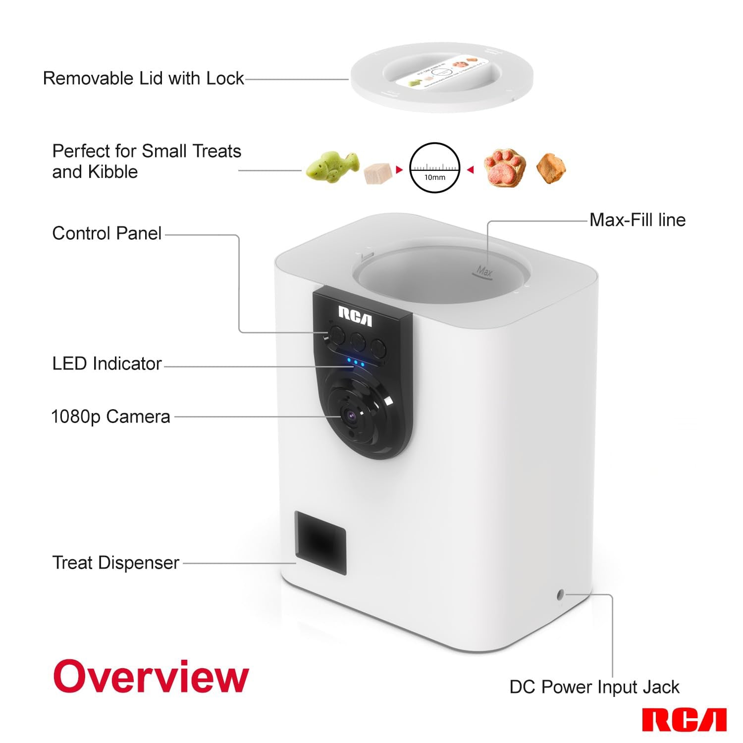 RCA Dog & Cat Smart Camera Treat Dispenser