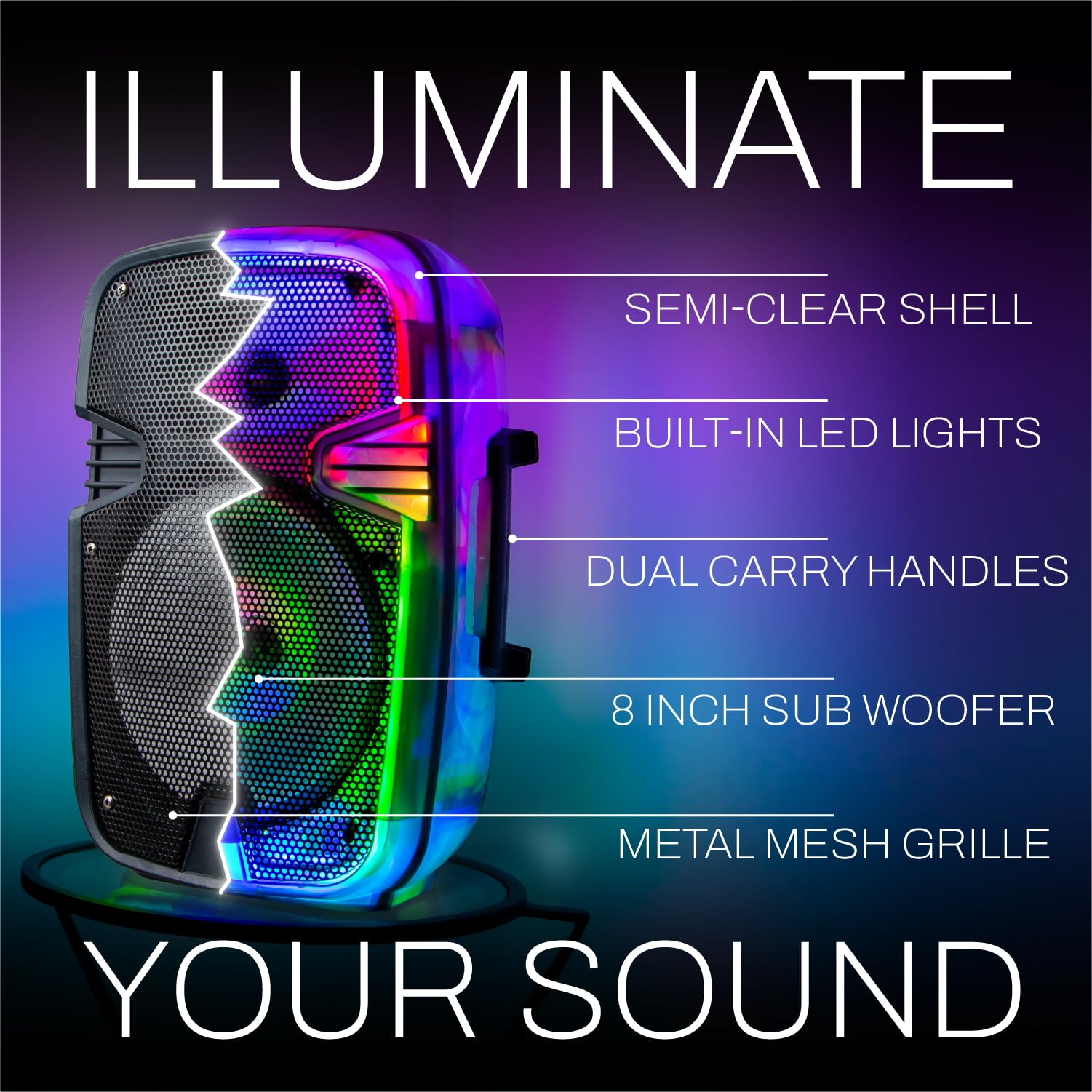 Coby See-thru Bluetooth Speaker for Parties