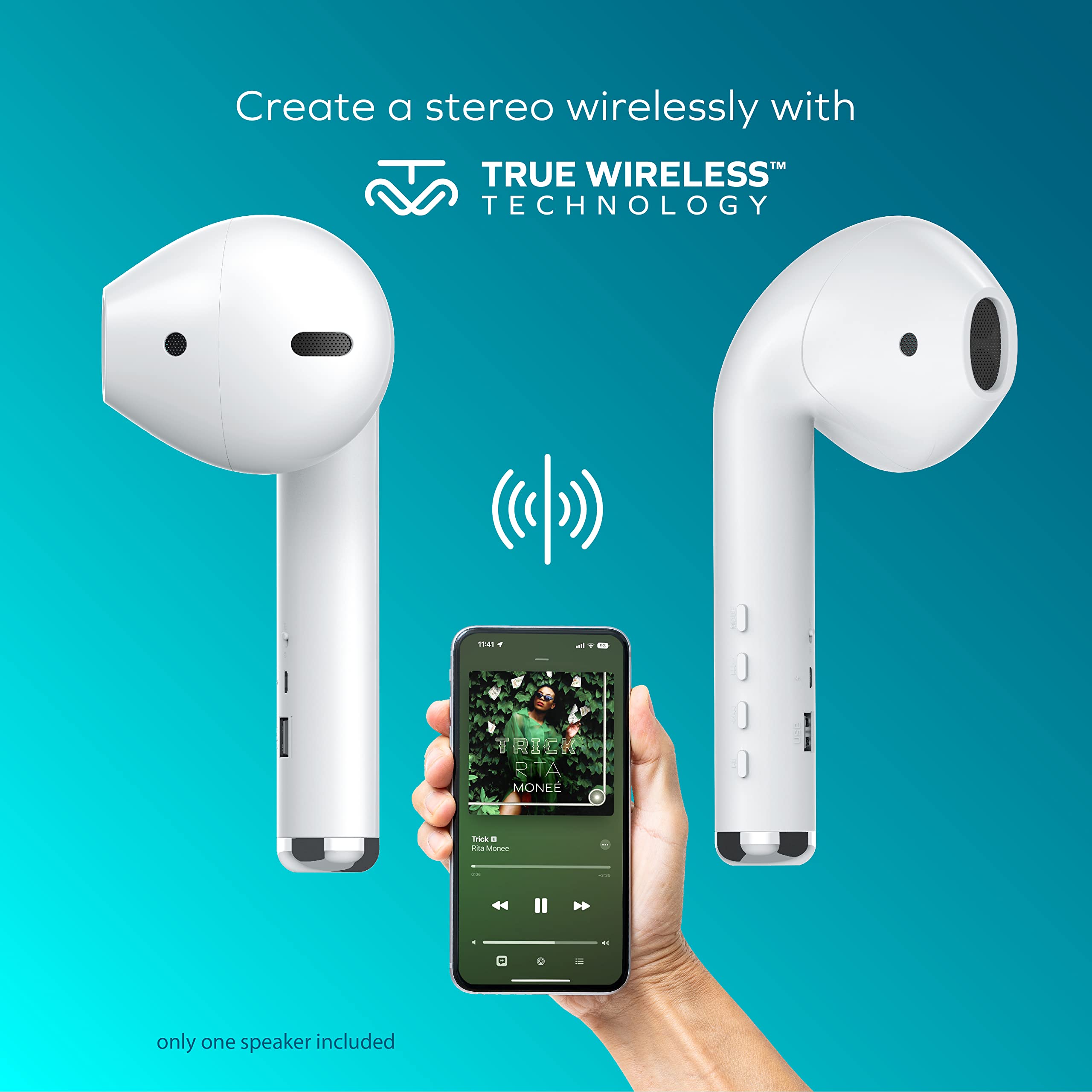 Portable Earbud Shape Coby True Wireless Speaker