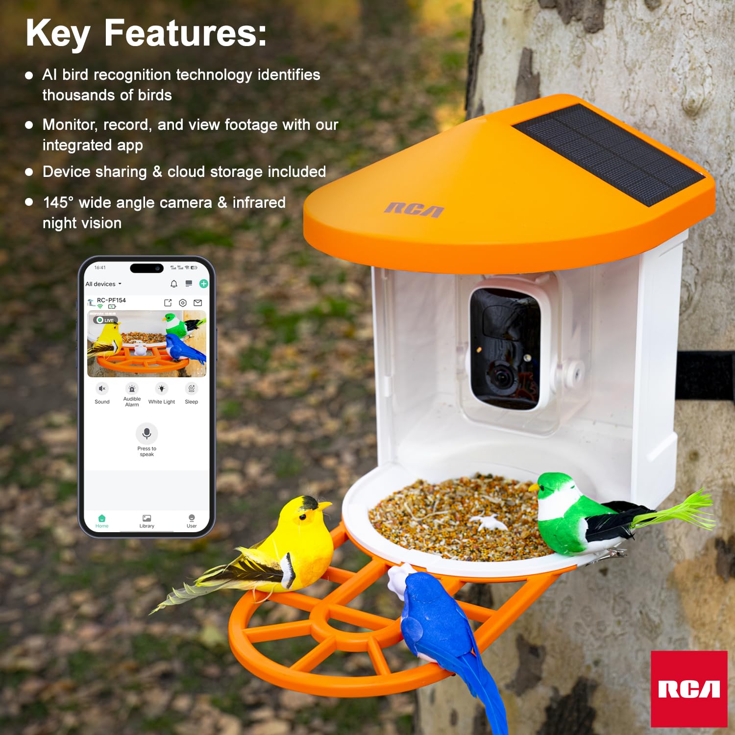 RCA Smart Bird Feeder with HD Camera
