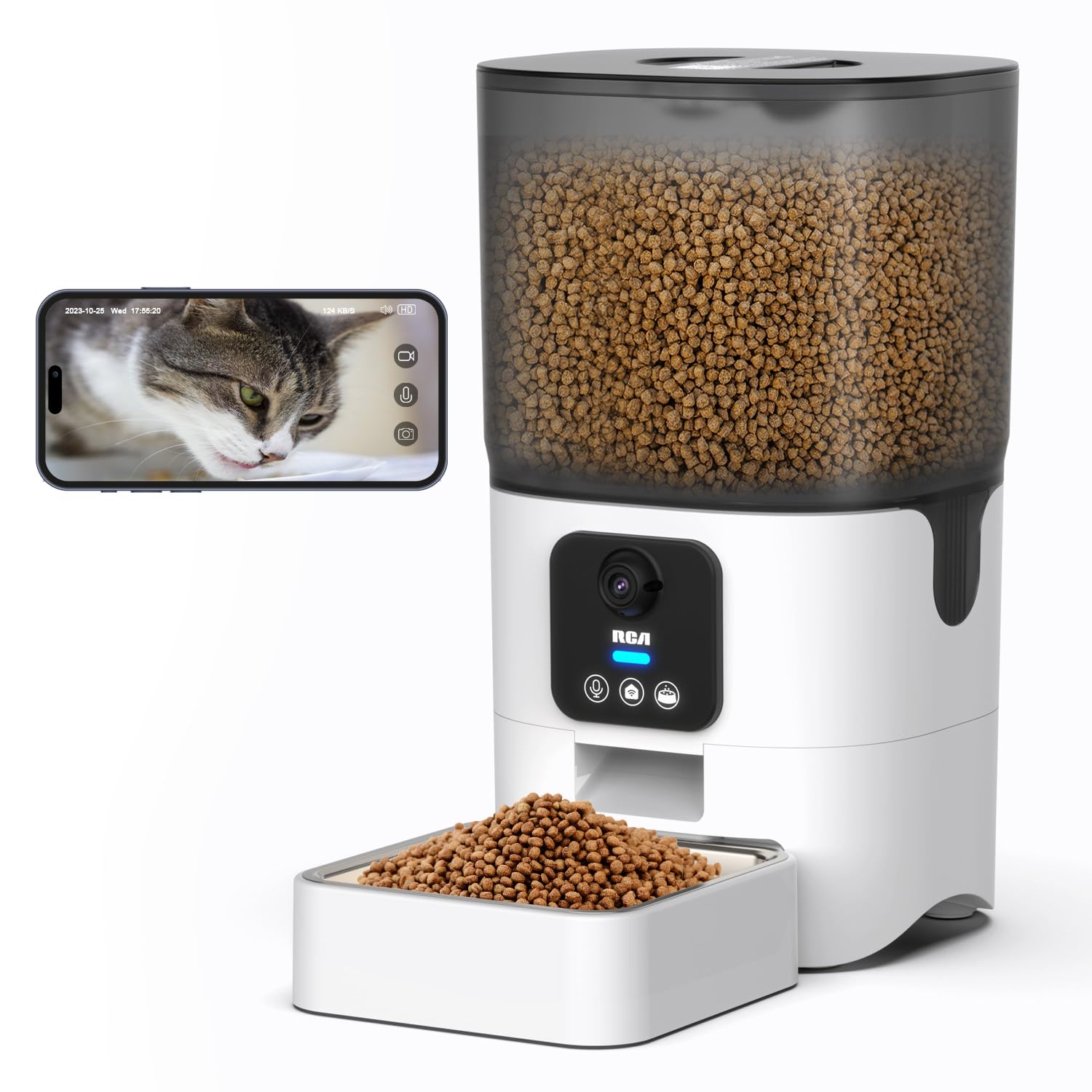 RCA Cat & Dog Pet Feeder with HD 1080p Camera