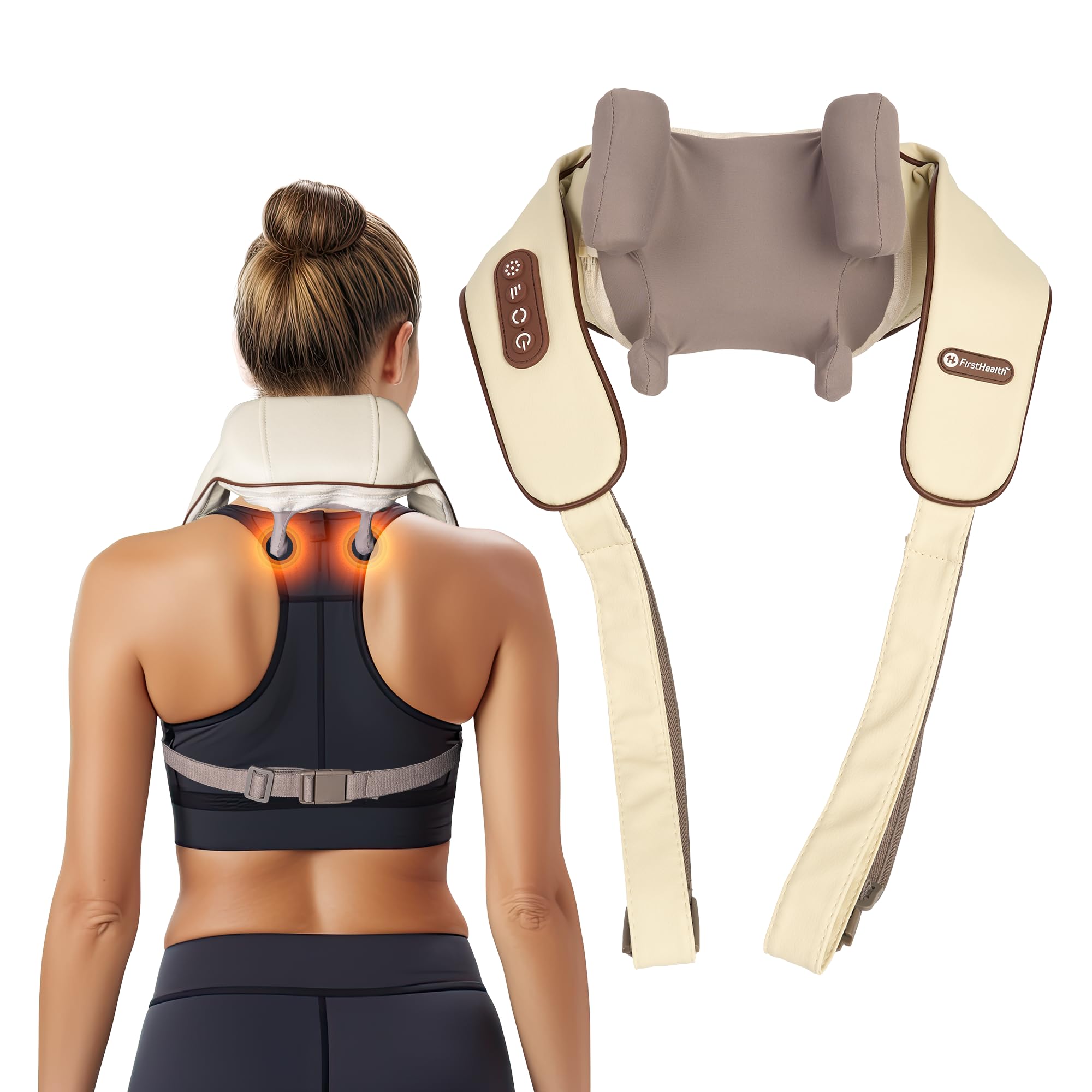 FIRSTHEALTH Neck Shoulder Back Massager with Heat