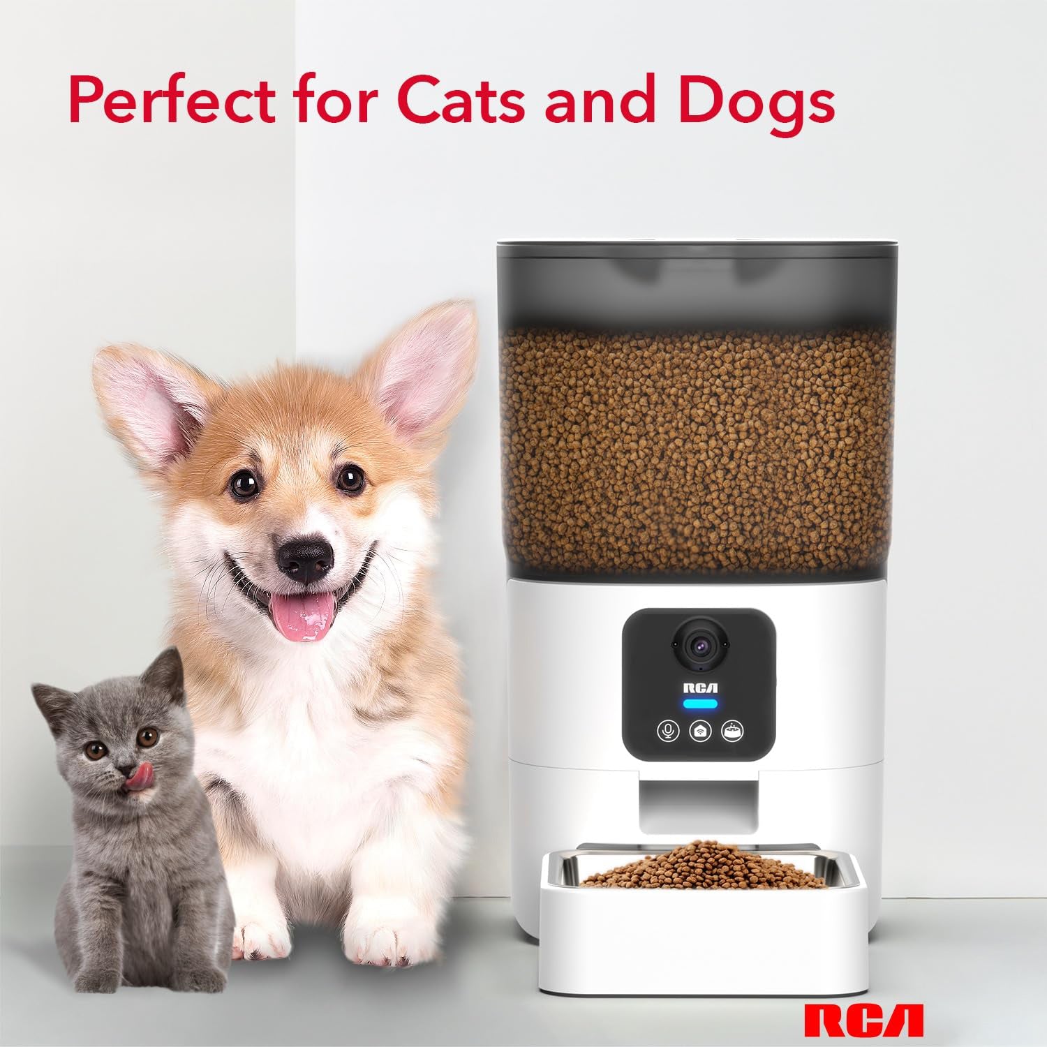 RCA Cat & Dog Pet Feeder with HD 1080p Camera