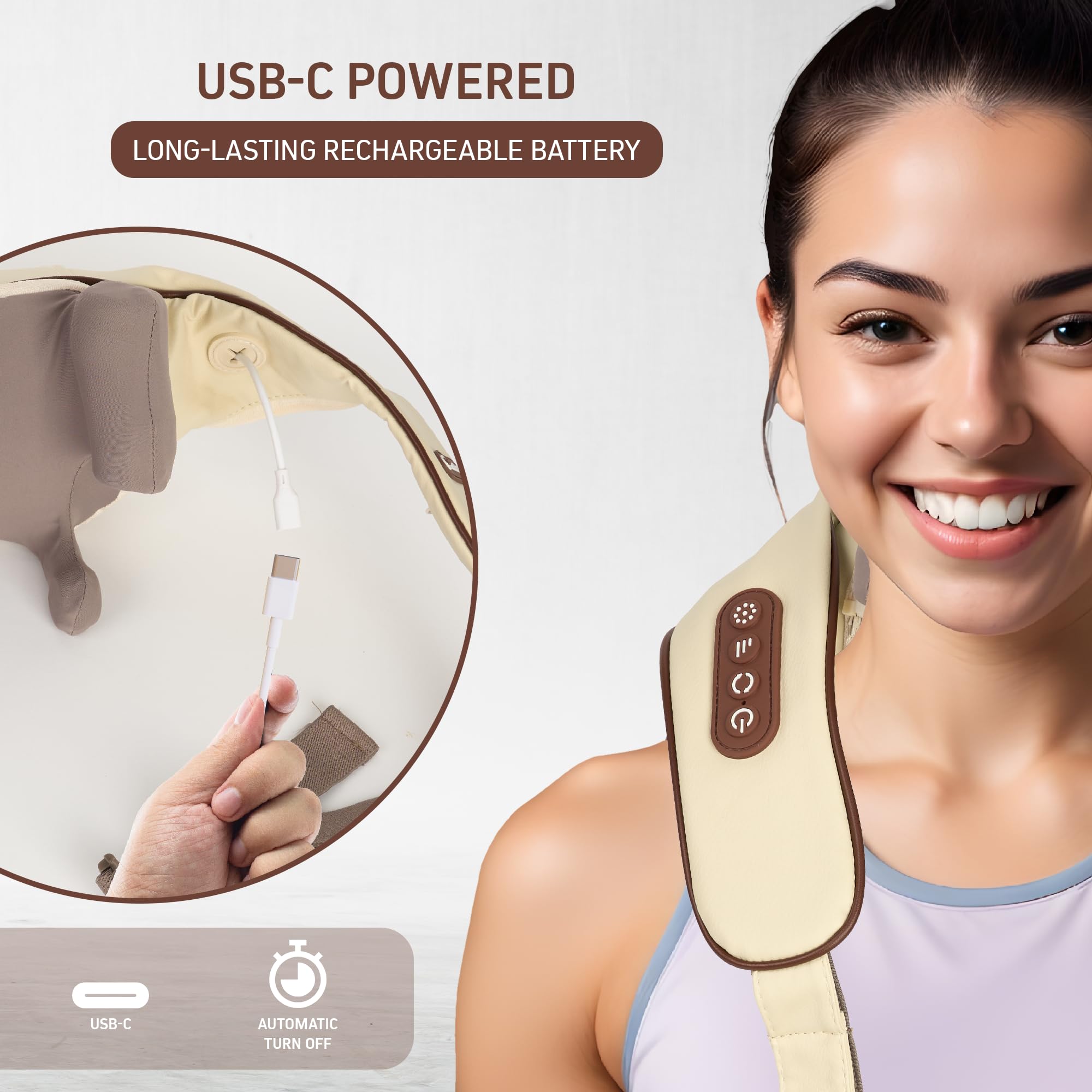 FIRSTHEALTH Neck Shoulder Back Massager with Heat