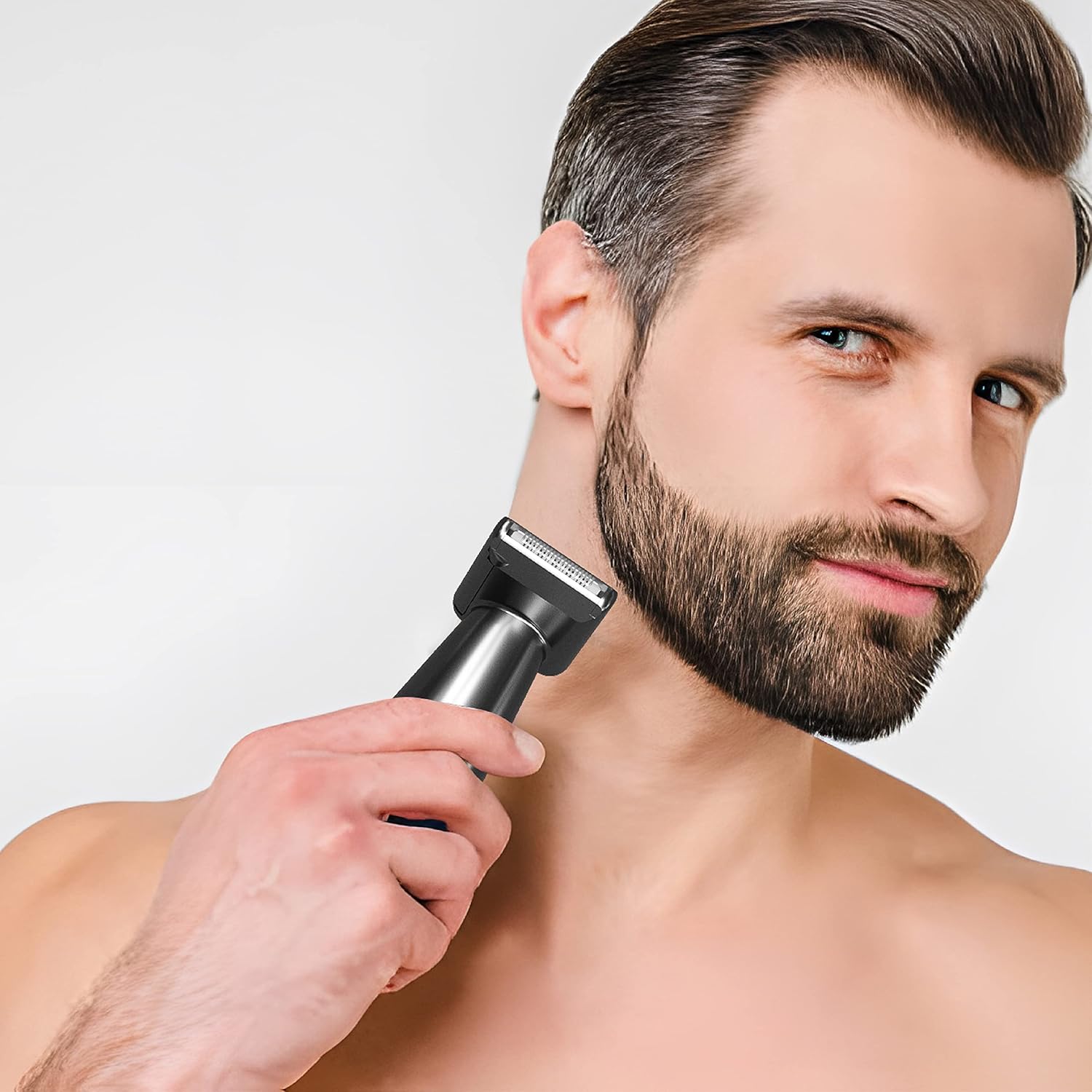 Perry Ellis Rechargeable Ear and Nose Hair Trimmer for Men, 3 Detachable Heads for Sideburn, Eyebrow, Nose, Ear, Beard Trimmer for Men