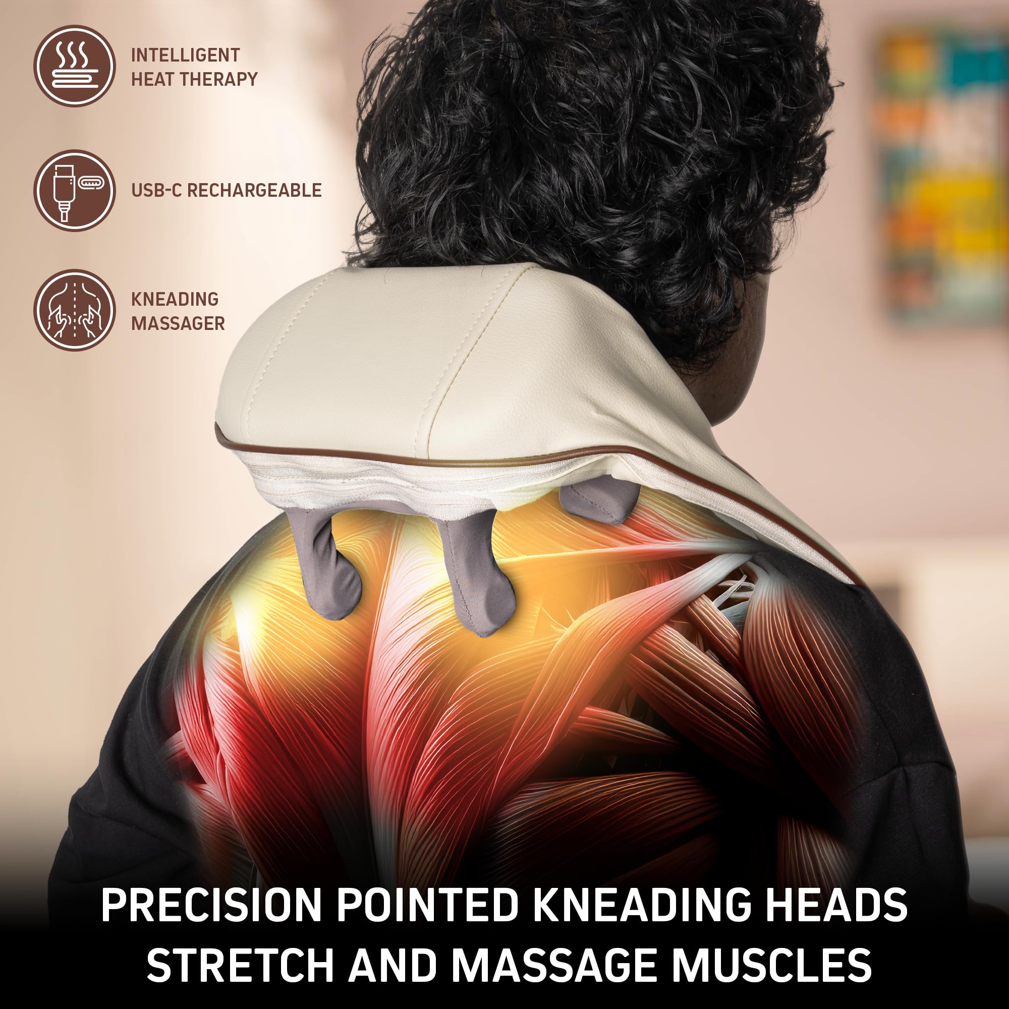 FIRSTHEALTH Neck Shoulder Back Massager with Heat