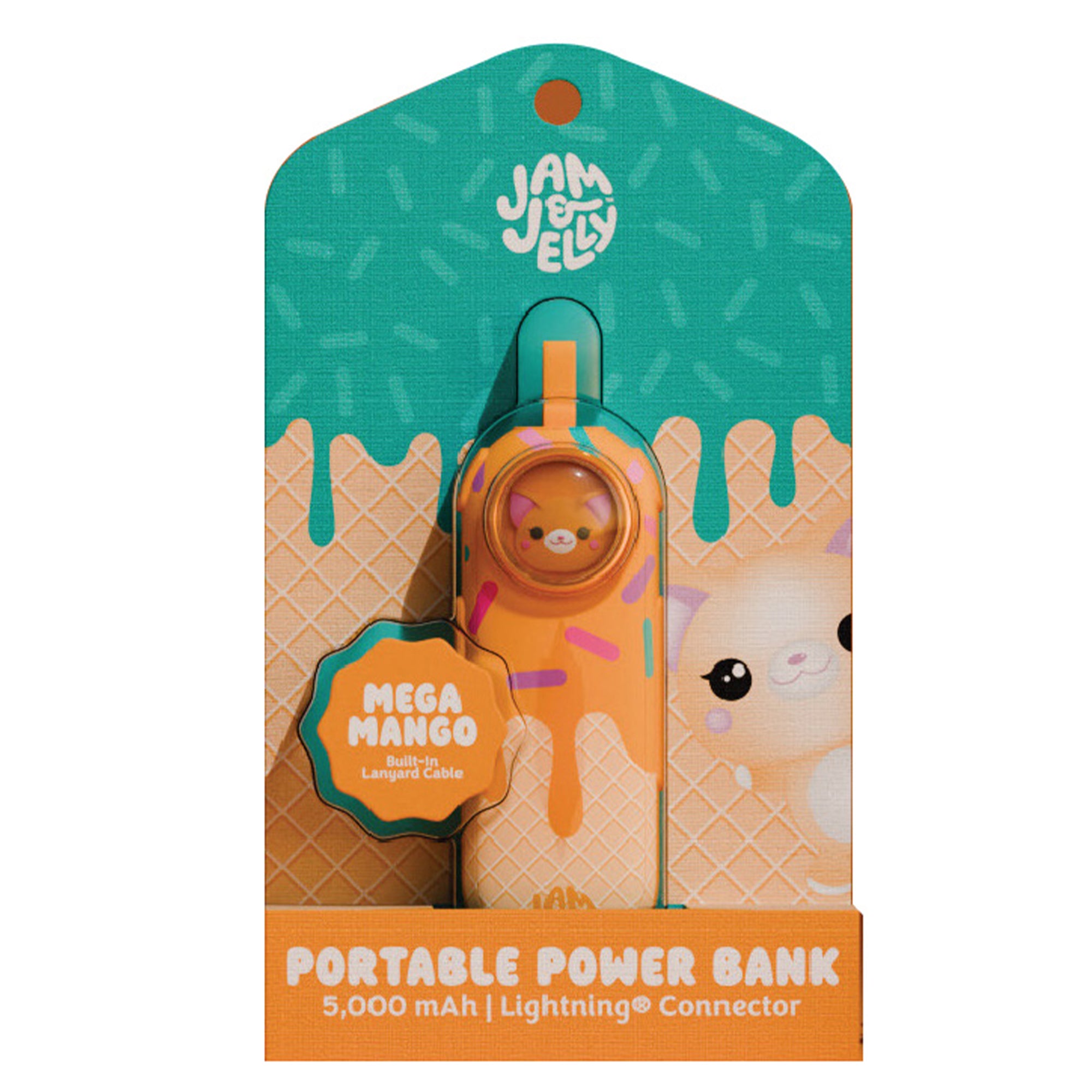 5,000 mAh Power Bank with Built-In Cable
