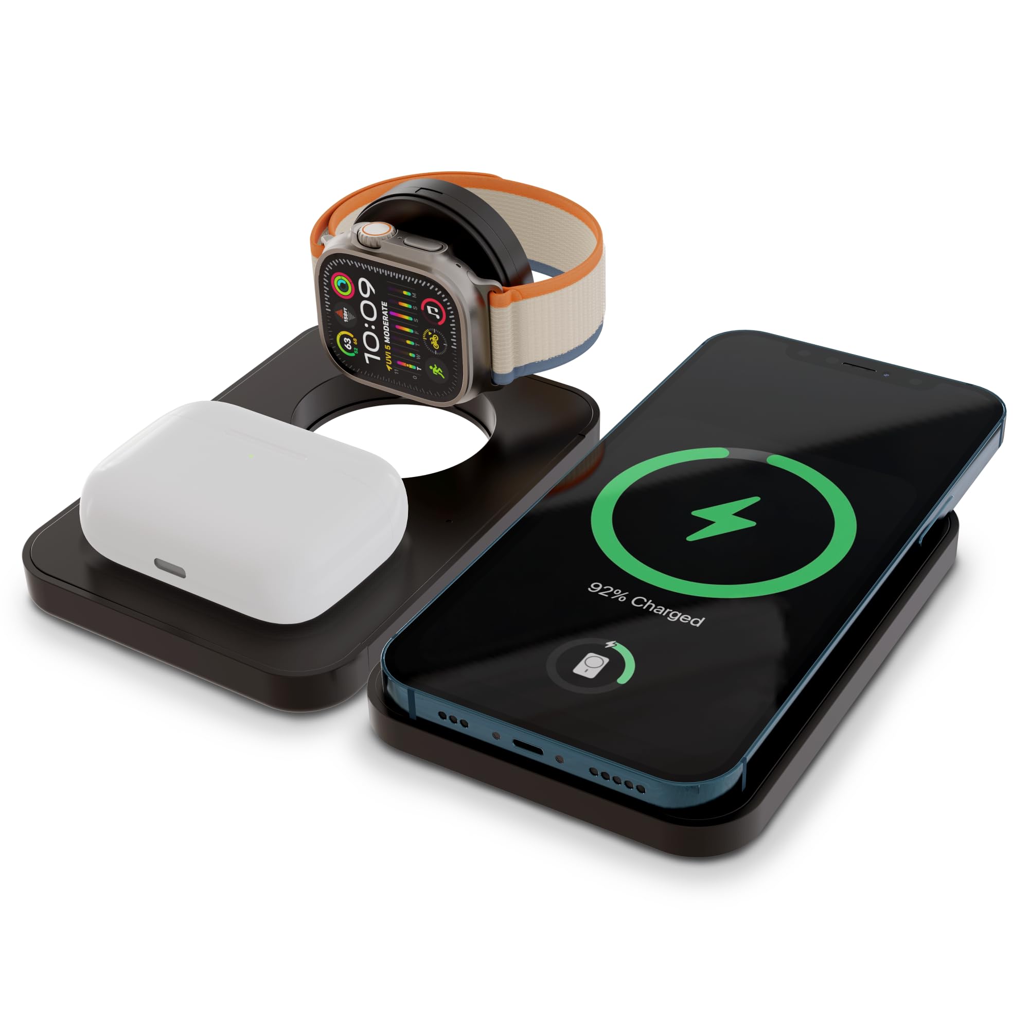 3-in-1 Foldable Charging Station for MagSafe iPhone, Apple Watch & AirPods