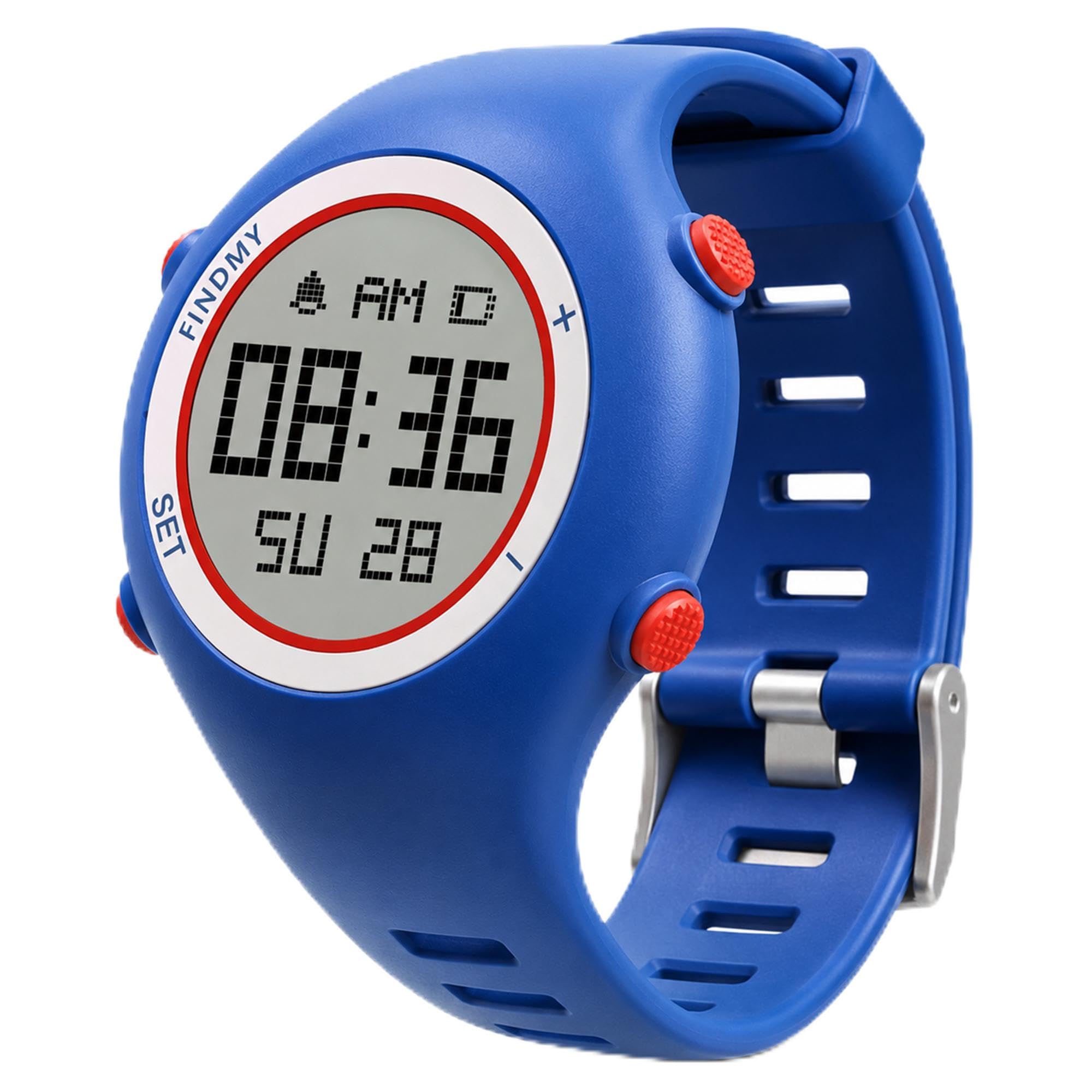 CHARGEWORX CX5361 Smart Location Watch, Works with Apple Find My, Bluetooth Item Tracker with Digital Clock