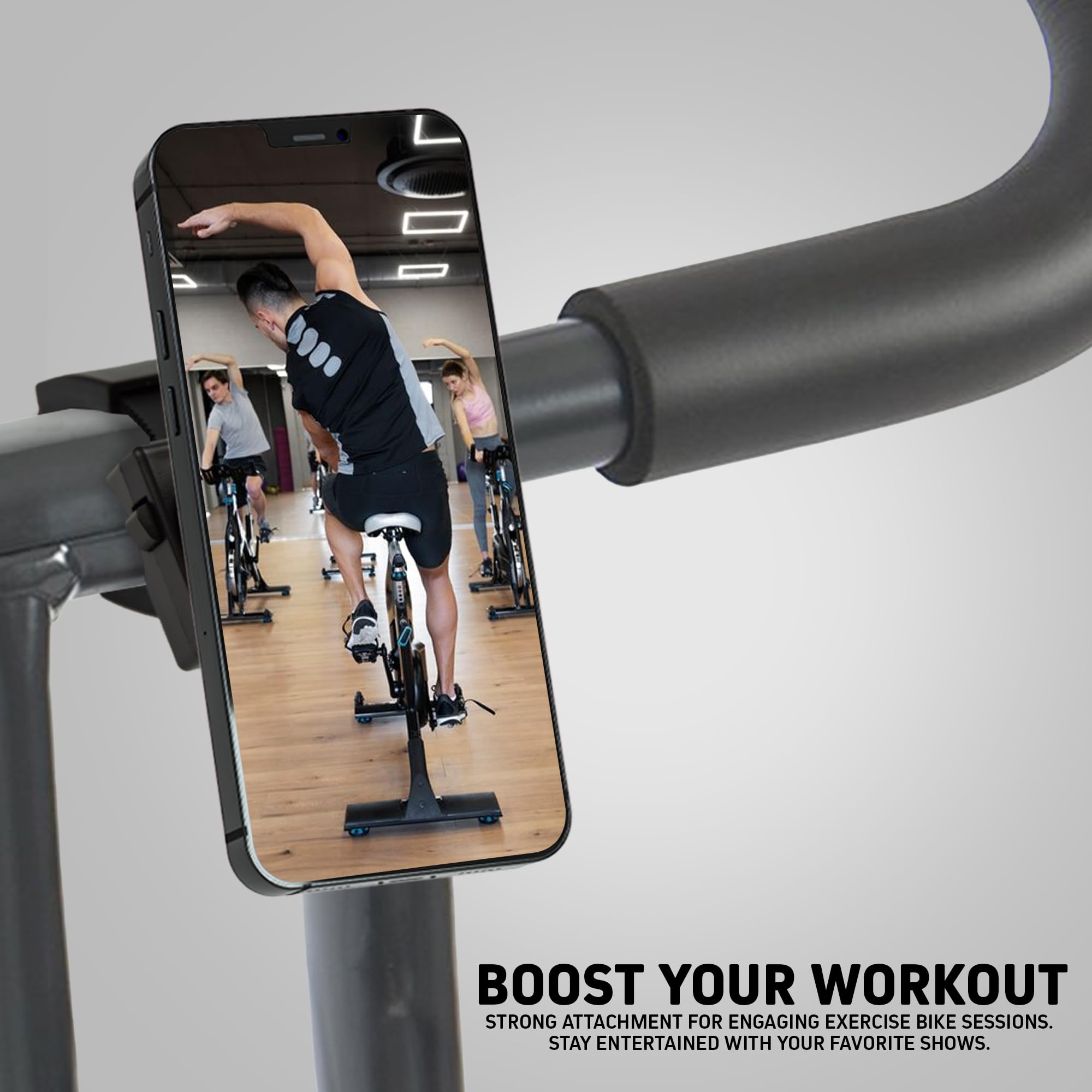 Magnetic Phone Mount & Stand for Gym Bike Treadmill Stroller, MagSafe Ready