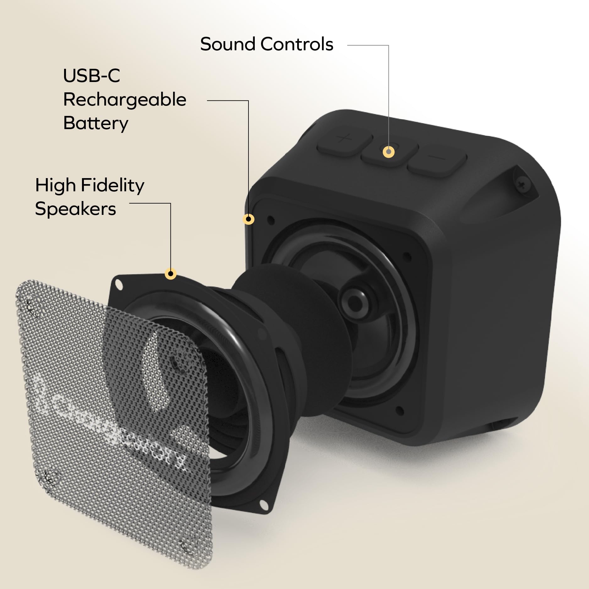 Magnetic Portable Bluetooth Speaker, Phone Stand for iPhone & Android