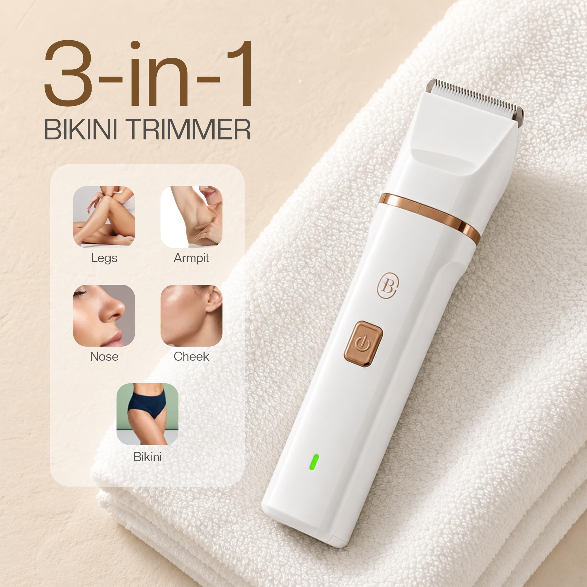 3-in-1 Waterproof Bikini Trimmer for Women