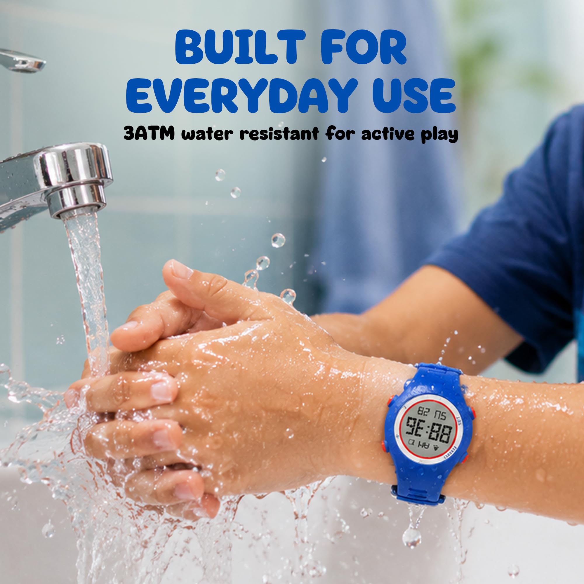 CHARGEWORX CX5361 Smart Location Watch, Works with Apple Find My, Bluetooth Item Tracker with Digital Clock