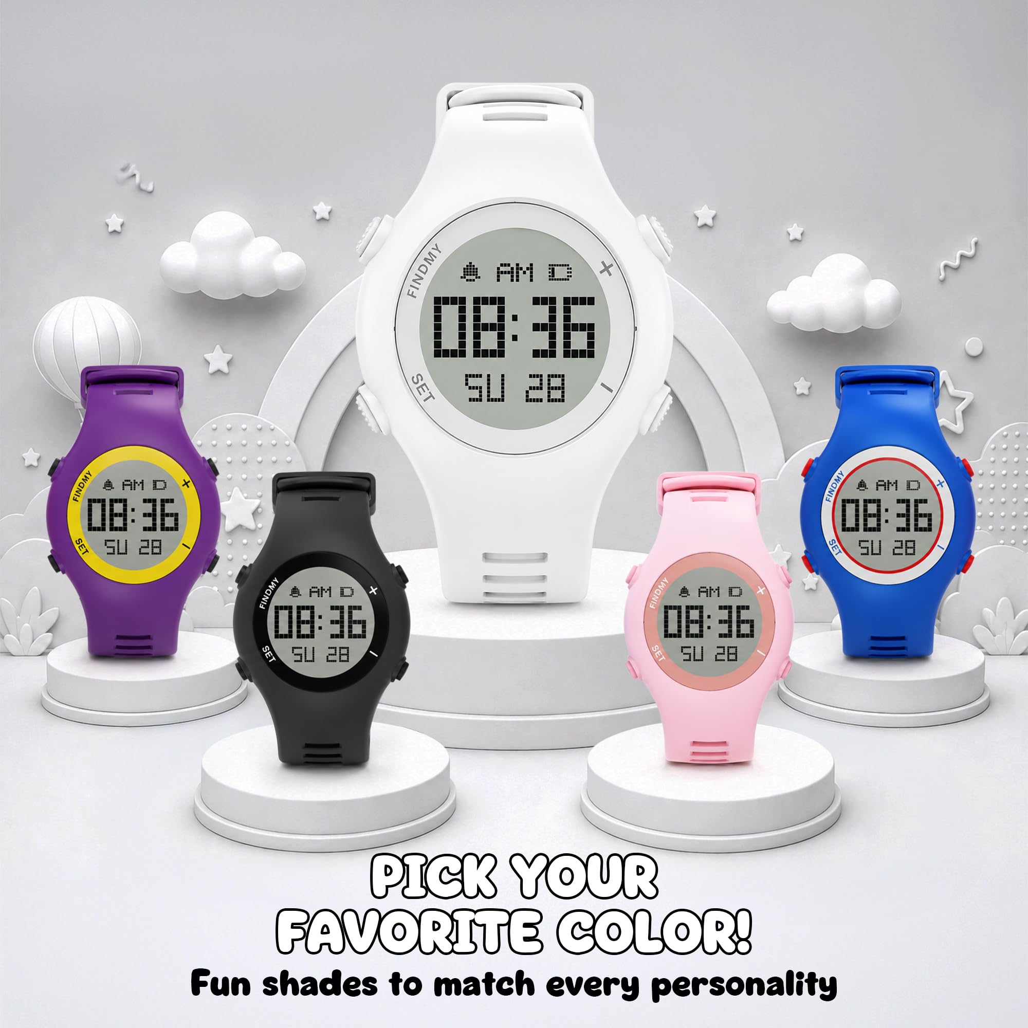 Kids Tracker Watch, Works w/ Apple Find My, Bluetooth Item Tracker Built-In