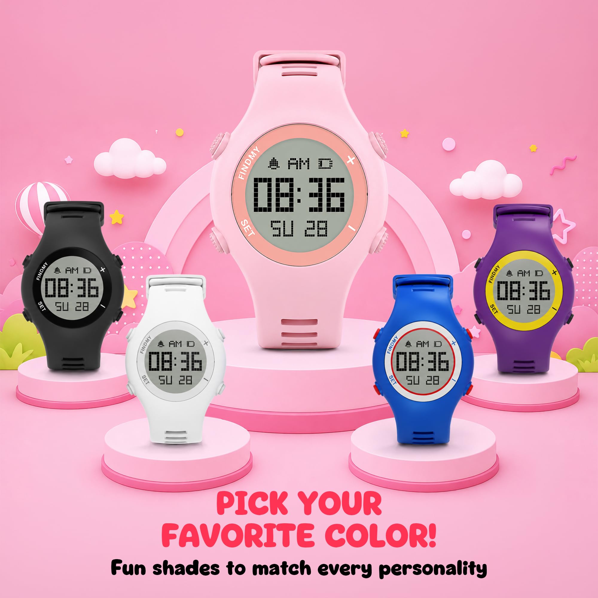 Kids Tracker Watch, Works w/ Apple Find My, Bluetooth Item Tracker Built-In