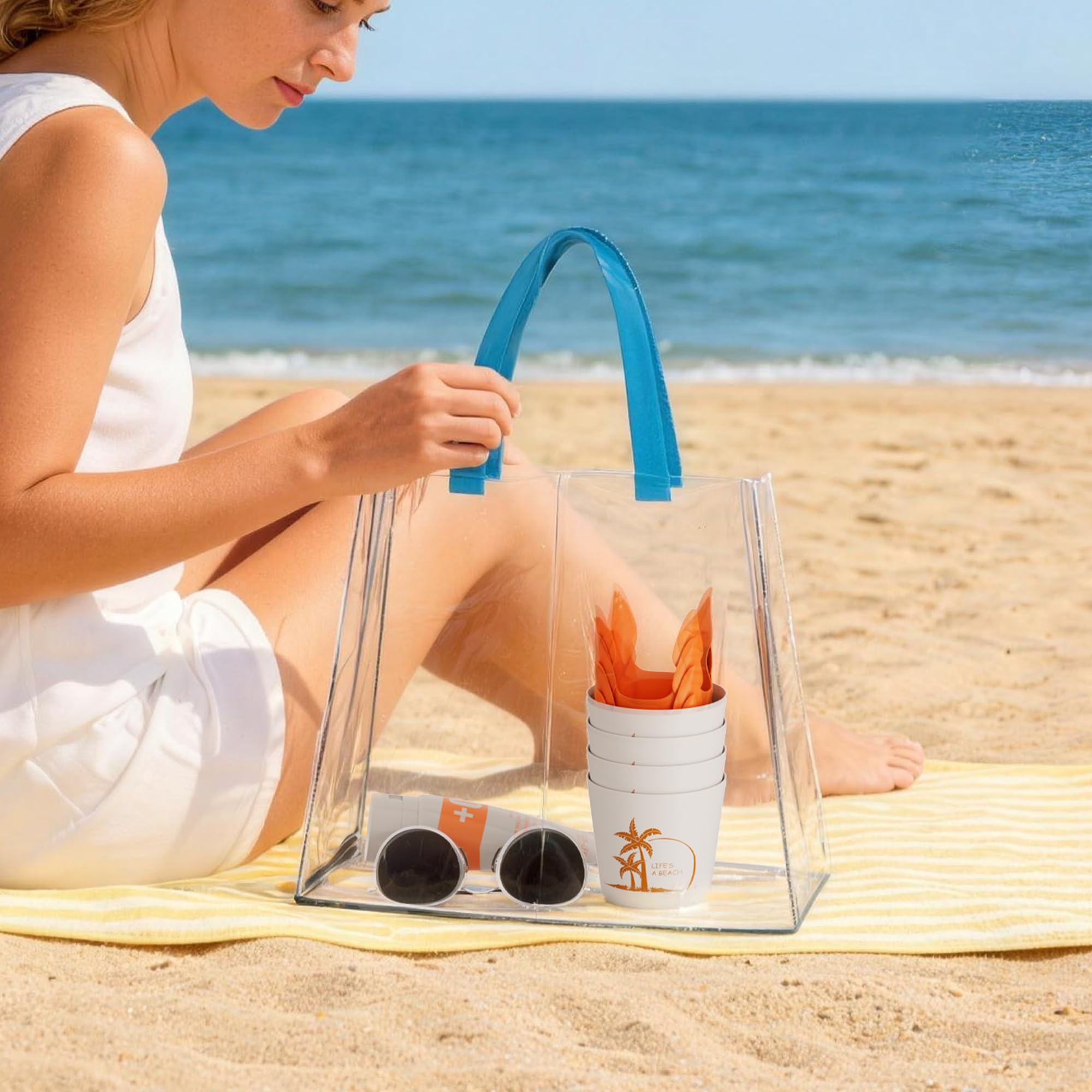 Beach Cup Holders, Sand Spiker, Bottle Opener, 4 Pack, Sand Drink Holders Multi Spike Base Keeps Drinks & Phones Upright in Wet or Dry Sand, Hidden Opener, Packs Flat for Travel, Beach Essentials