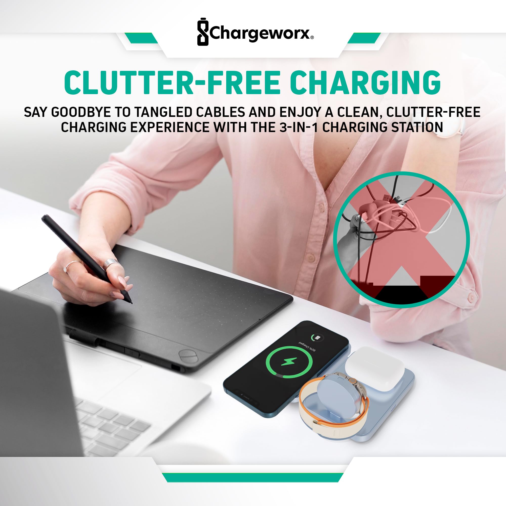 3-in-1 MagSafe Wireless Charging Station for iPhone, AirPods & Apple Watch