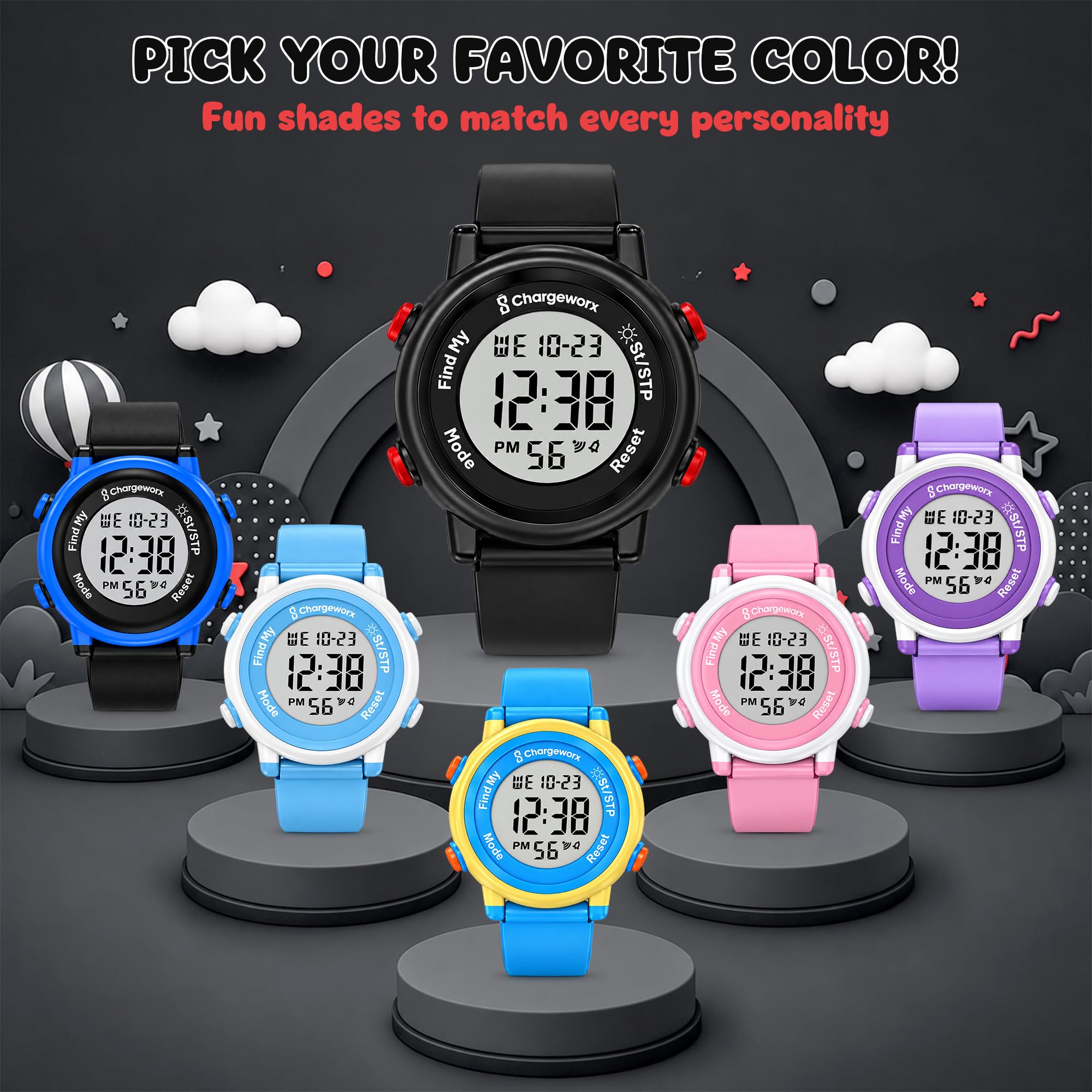 Digital Watch for Kids w/Apple Find My Tracker for Boys & Girls Ages 4-12