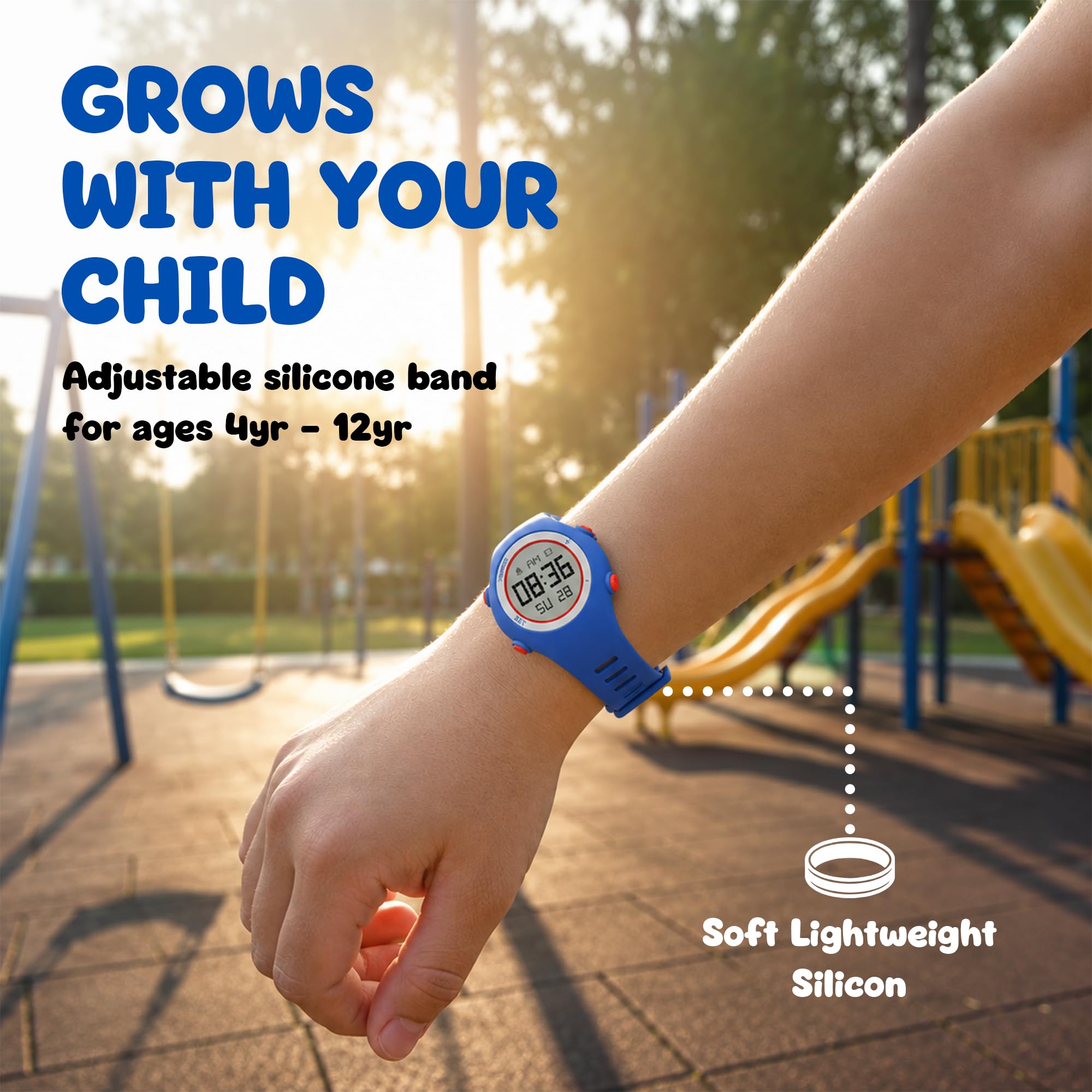 CHARGEWORX CX5361 Smart Location Watch, Works with Apple Find My, Bluetooth Item Tracker with Digital Clock