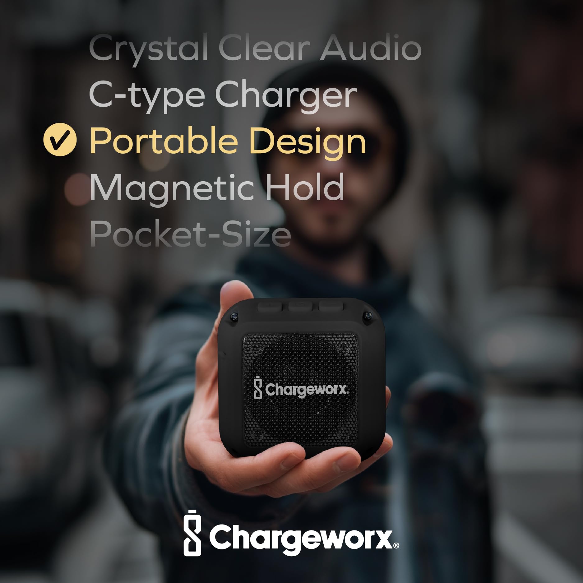 Magnetic Portable Bluetooth Speaker, Phone Stand for iPhone & Android