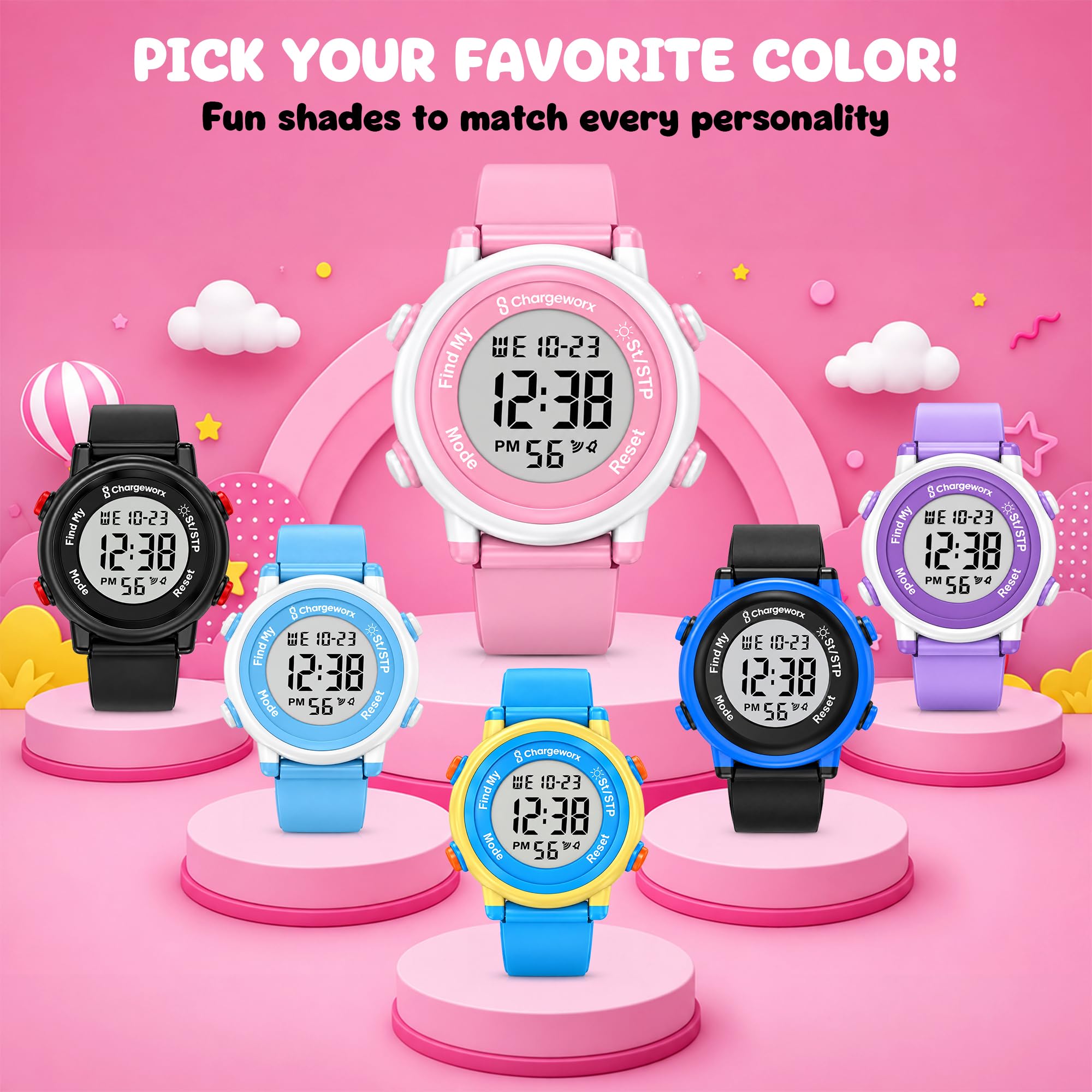 Digital Watch for Kids w/Apple Find My Tracker for Boys & Girls Ages 4-12