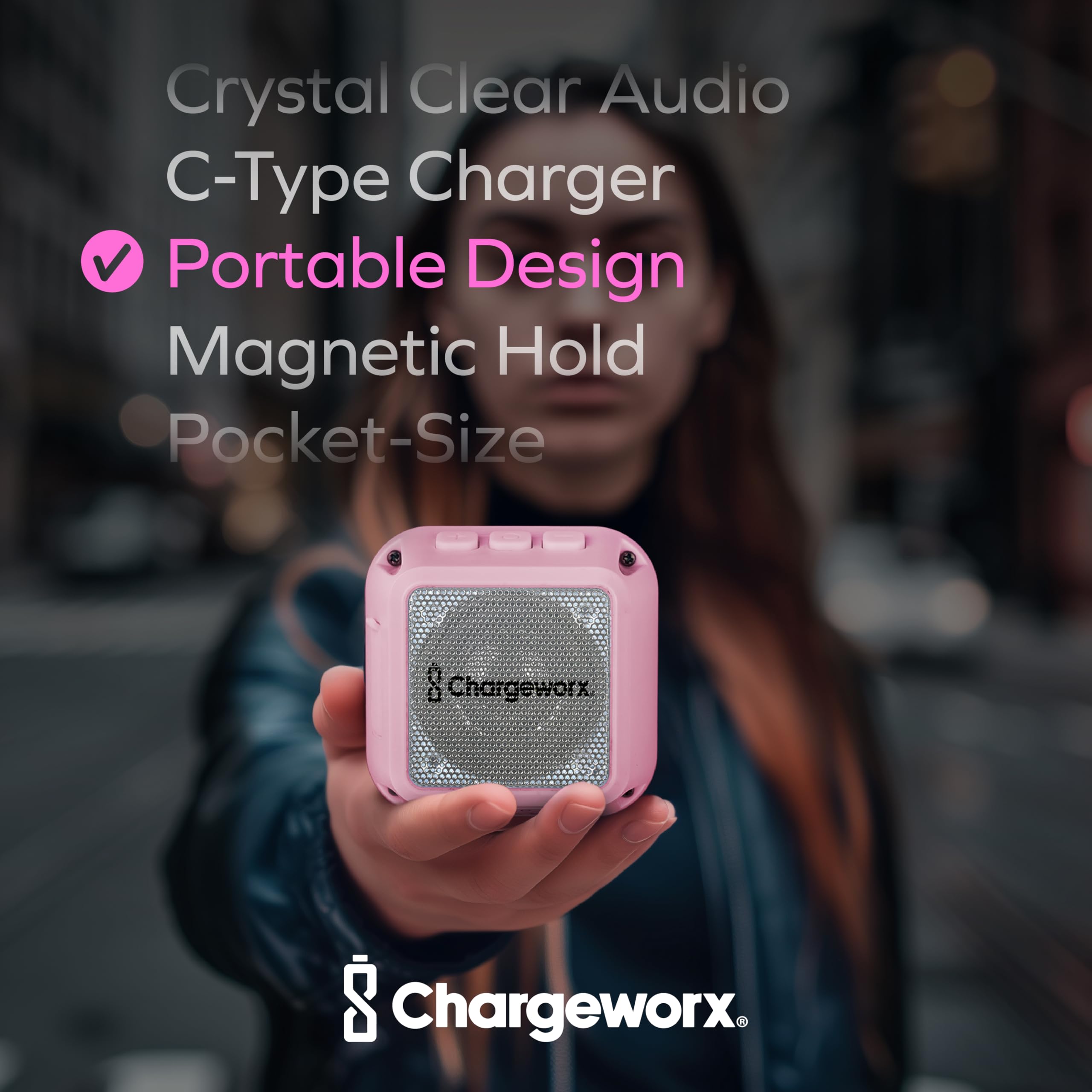 Magnetic Portable Bluetooth Speaker, Phone Stand for iPhone & Android