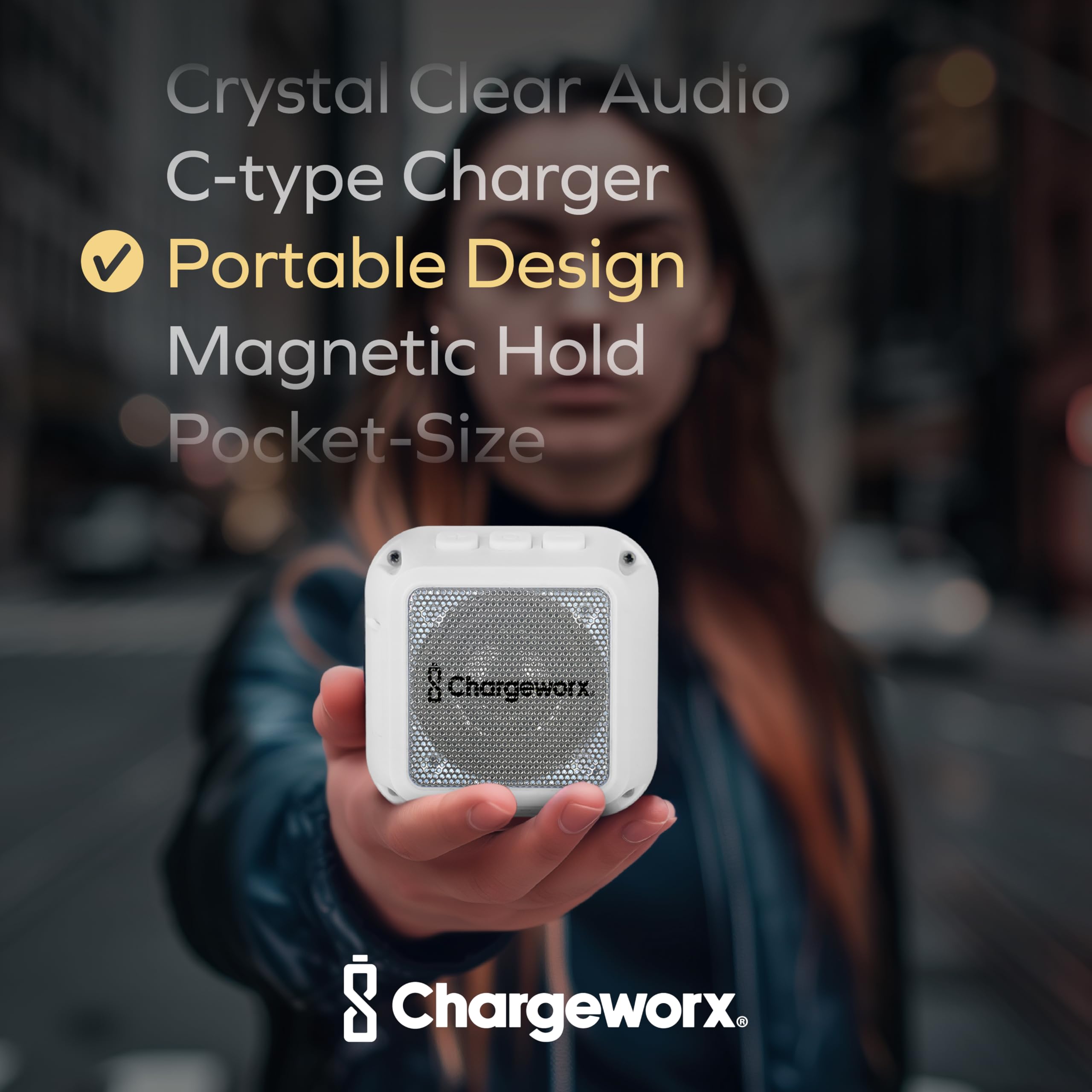 Magnetic Portable Bluetooth Speaker, Phone Stand for iPhone & Android