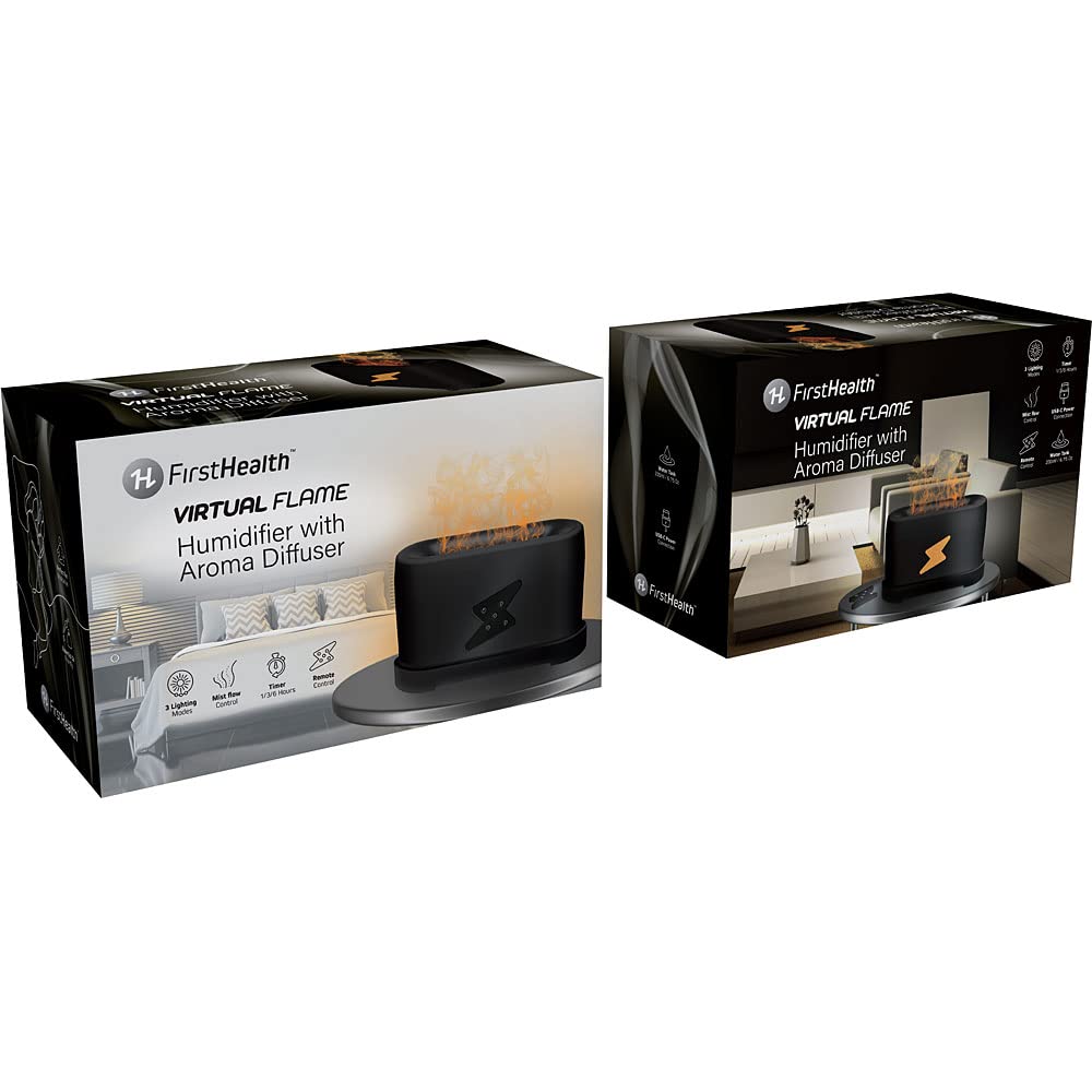 First Health Virtual Flame Humidifier and Aromatherapy Diffuser