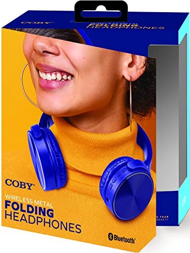 Coby Metal Folding Bluetooth Headphones (Red)