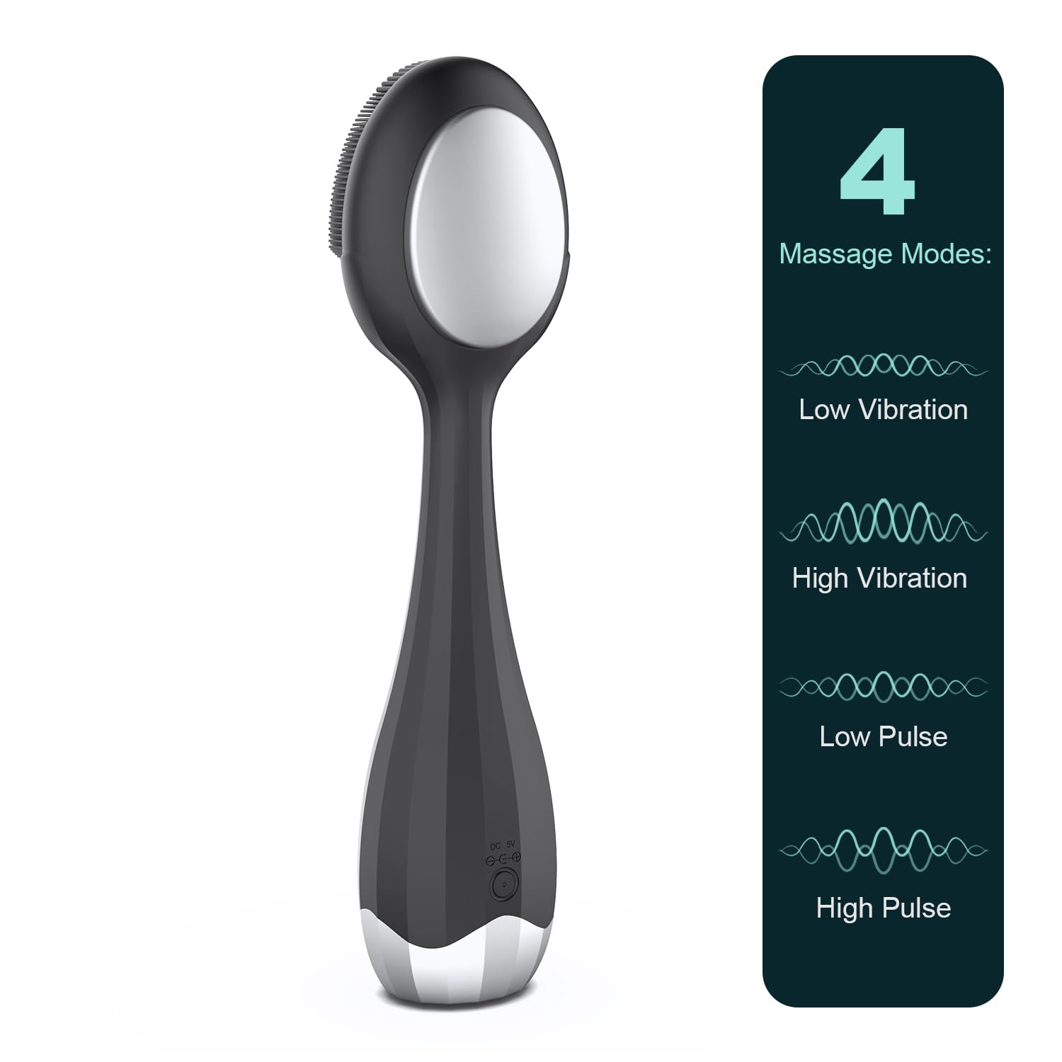 Perry Ellis Rechargeable Mens Silicone Facial Cleansing Brush, 4 Modes, Waterproof