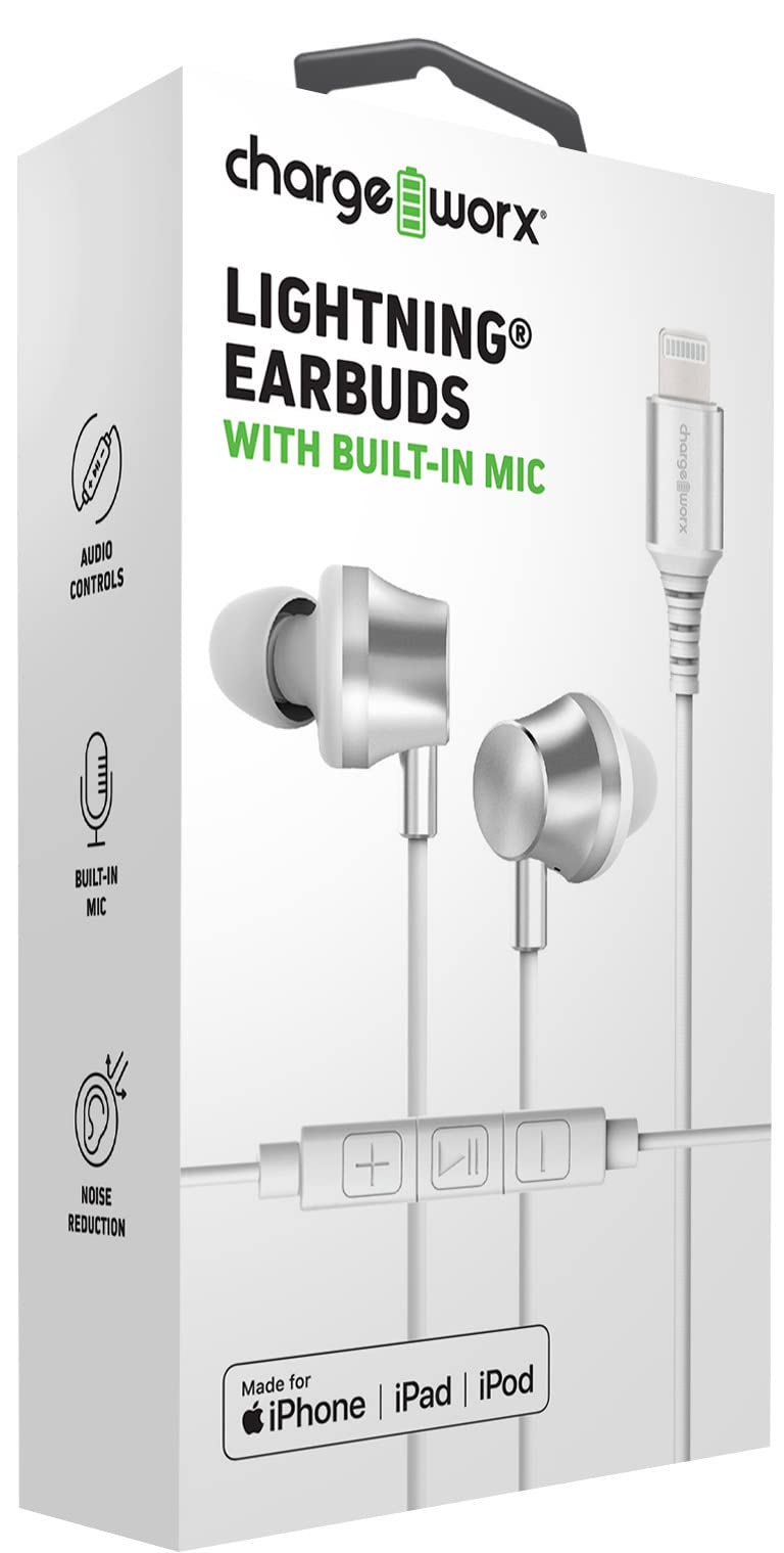 Chargeworx Lightning Earbuds Built-in Mic