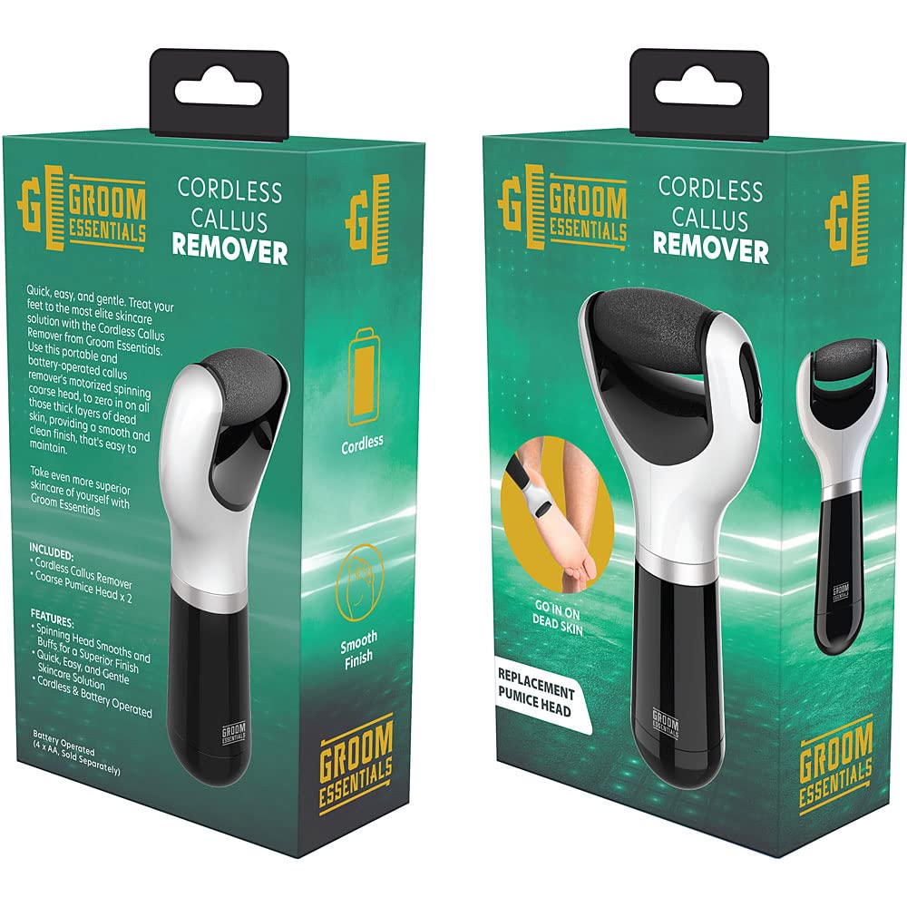 Chargeworx Groom Essentials Mens Callus Remover for Feet