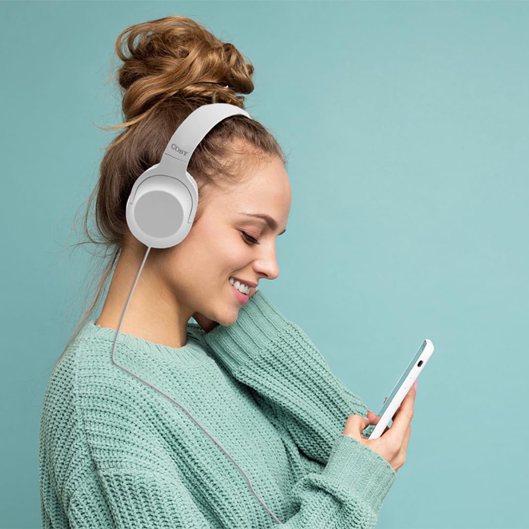 Coby Super Bass Stereo Wired Headphones, Adjustable