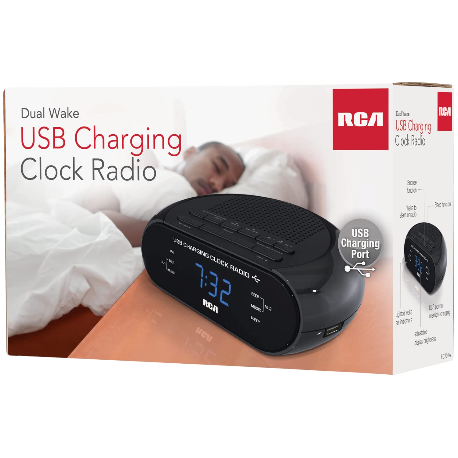 RCA USB Charging Clock Radio