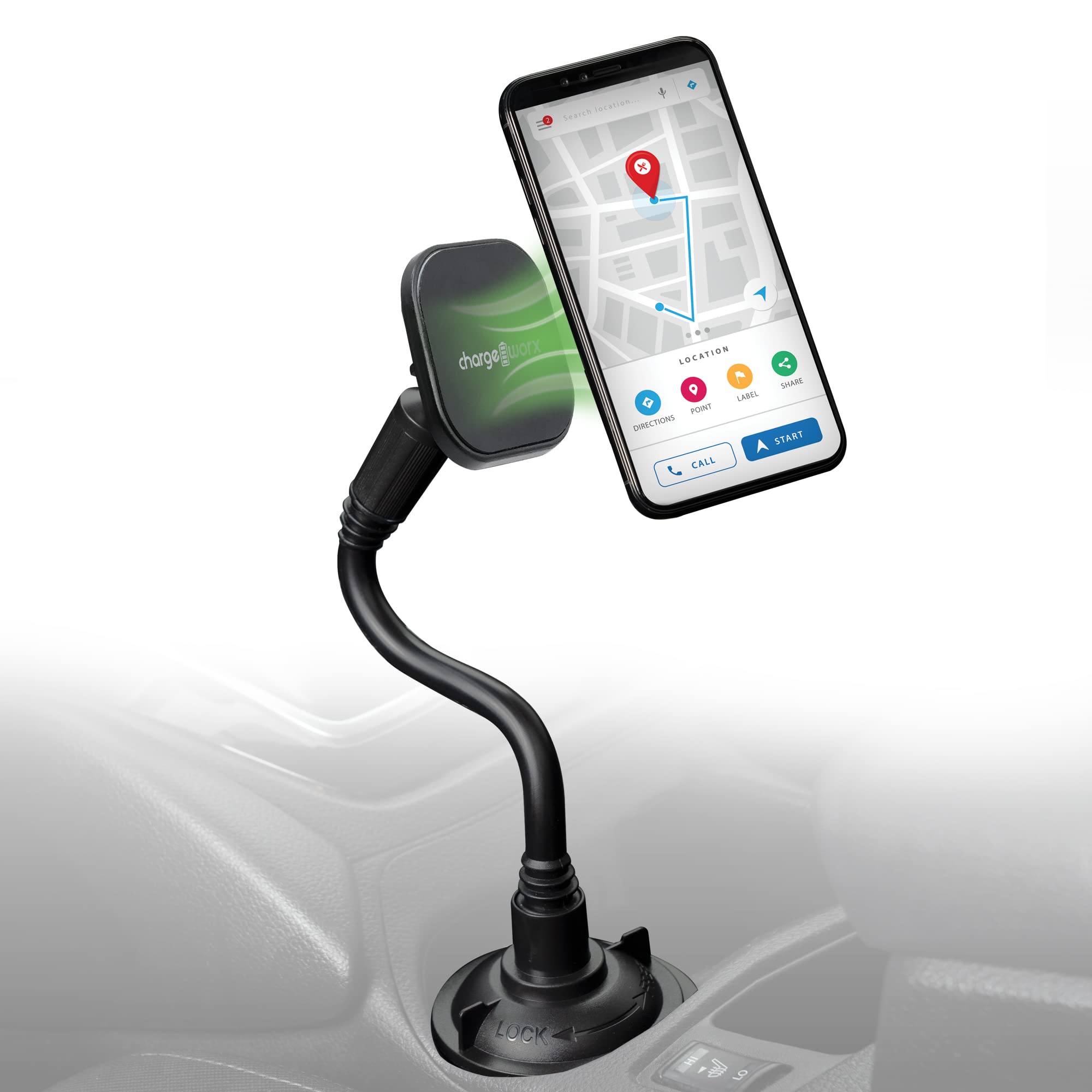 Chargeworx Car Phone Holder Cup Holder Mount