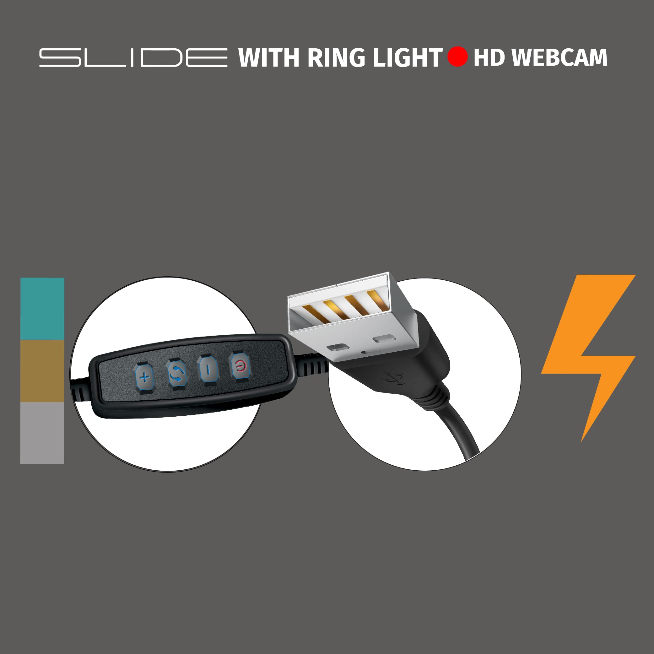 Slide 1080P HD Webcam Ring Light Stand Vlogging Kit