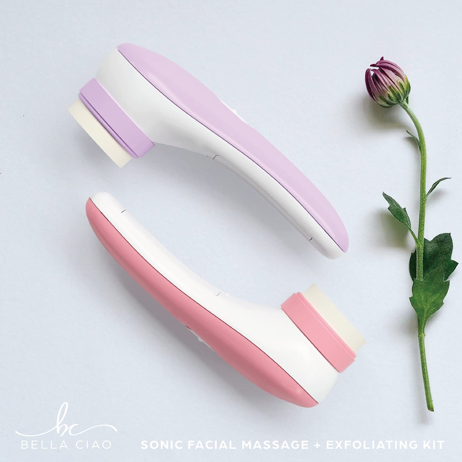 Bella Ciao 6-Piece Cordless Facial Massage Exfoliating Set for Women (Pink)