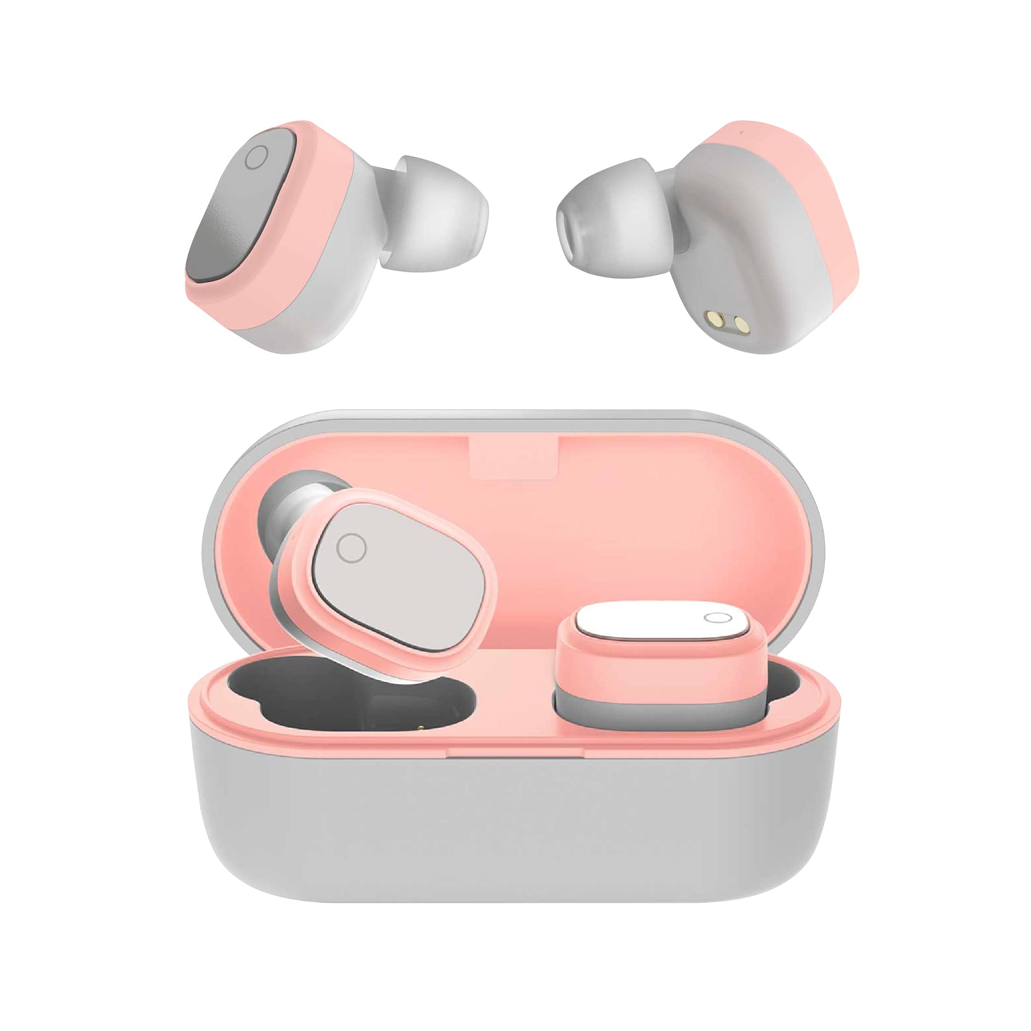 Coby True Wireless Earbuds 15-HR Battery Playback Controls Pink