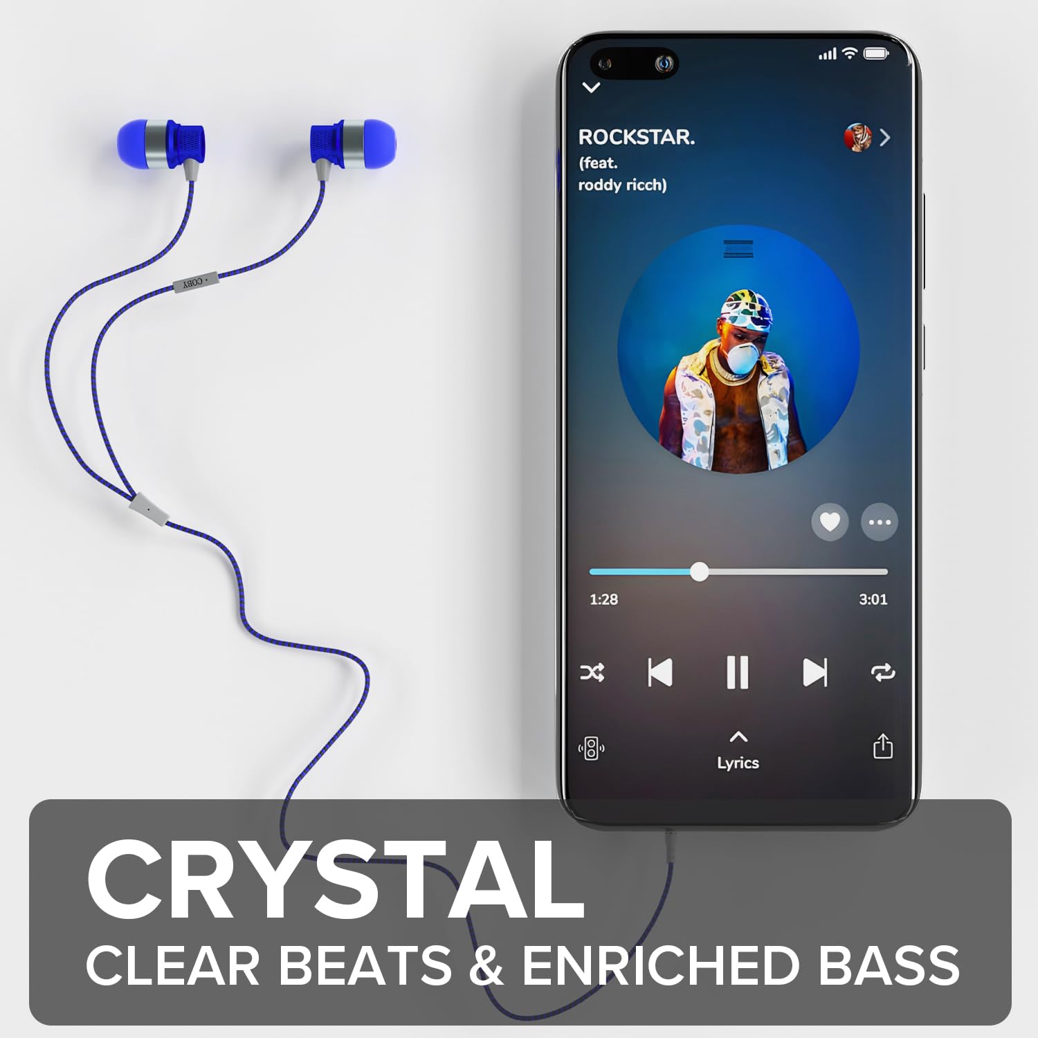 Coby Noise Isolating Metal Wired Earbuds