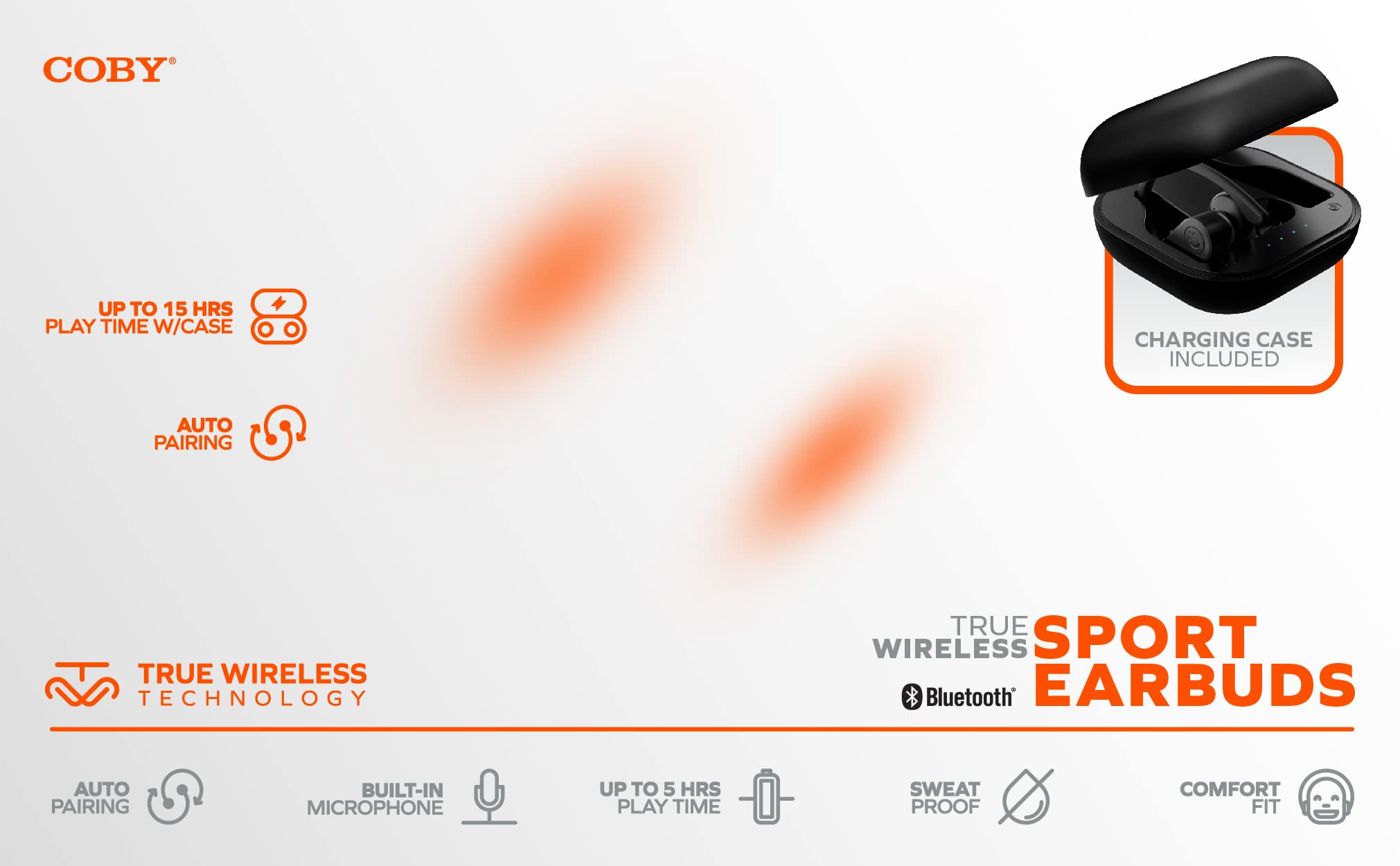 Coby True Wireless Bluetooth Earbuds