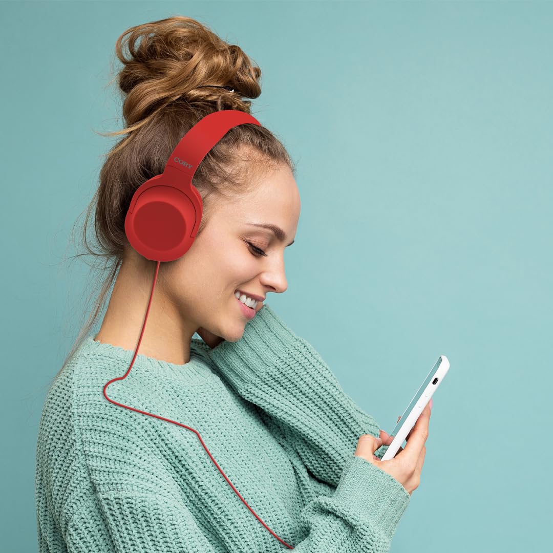 Coby Super Bass Stereo Wired Headphones, Adjustable