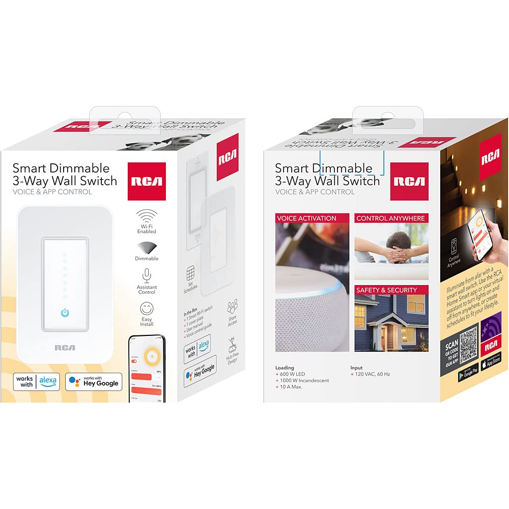 RCA 3-Way Smart Dimmer Switch 600W LED