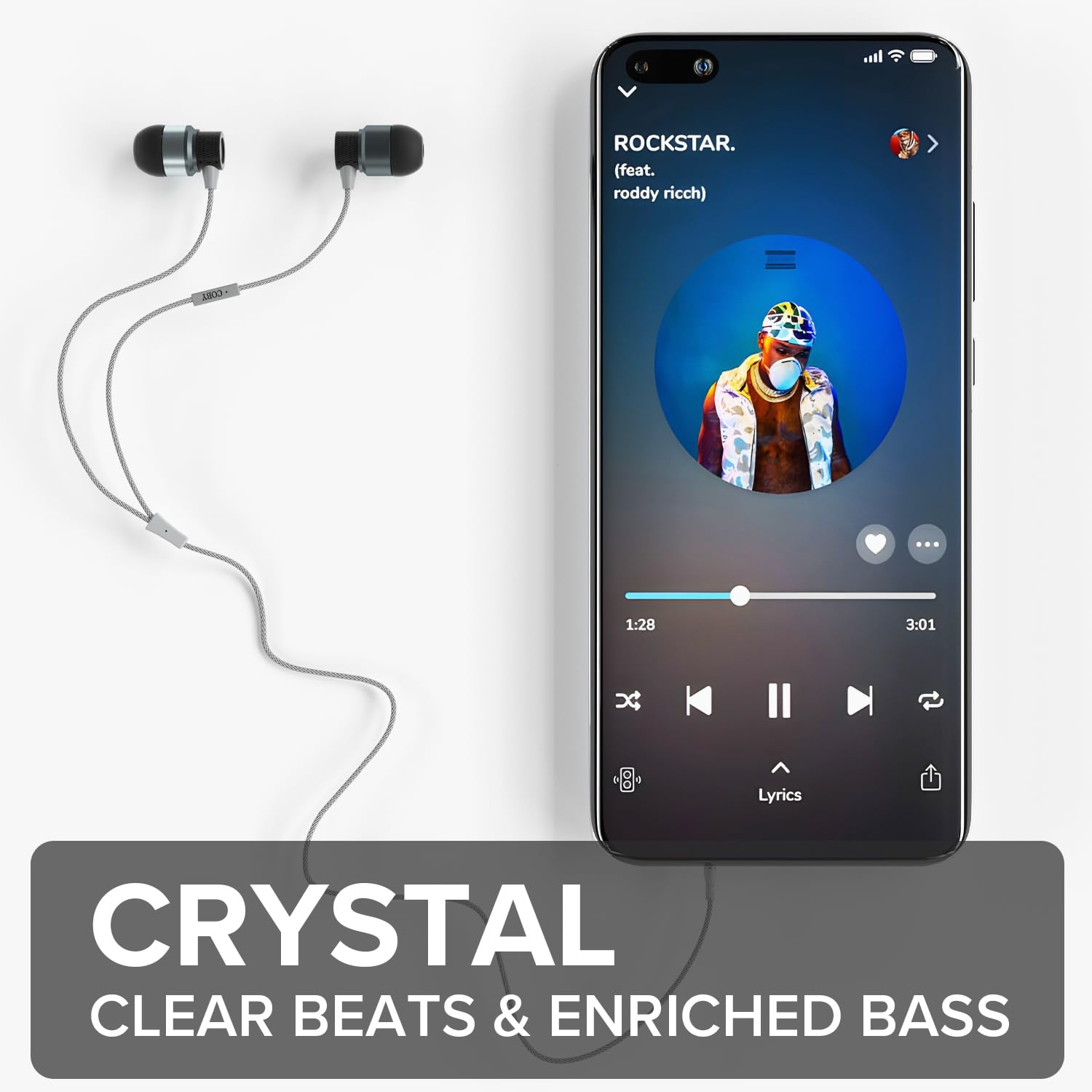 Coby Noise Isolating Metal Wired Earbuds