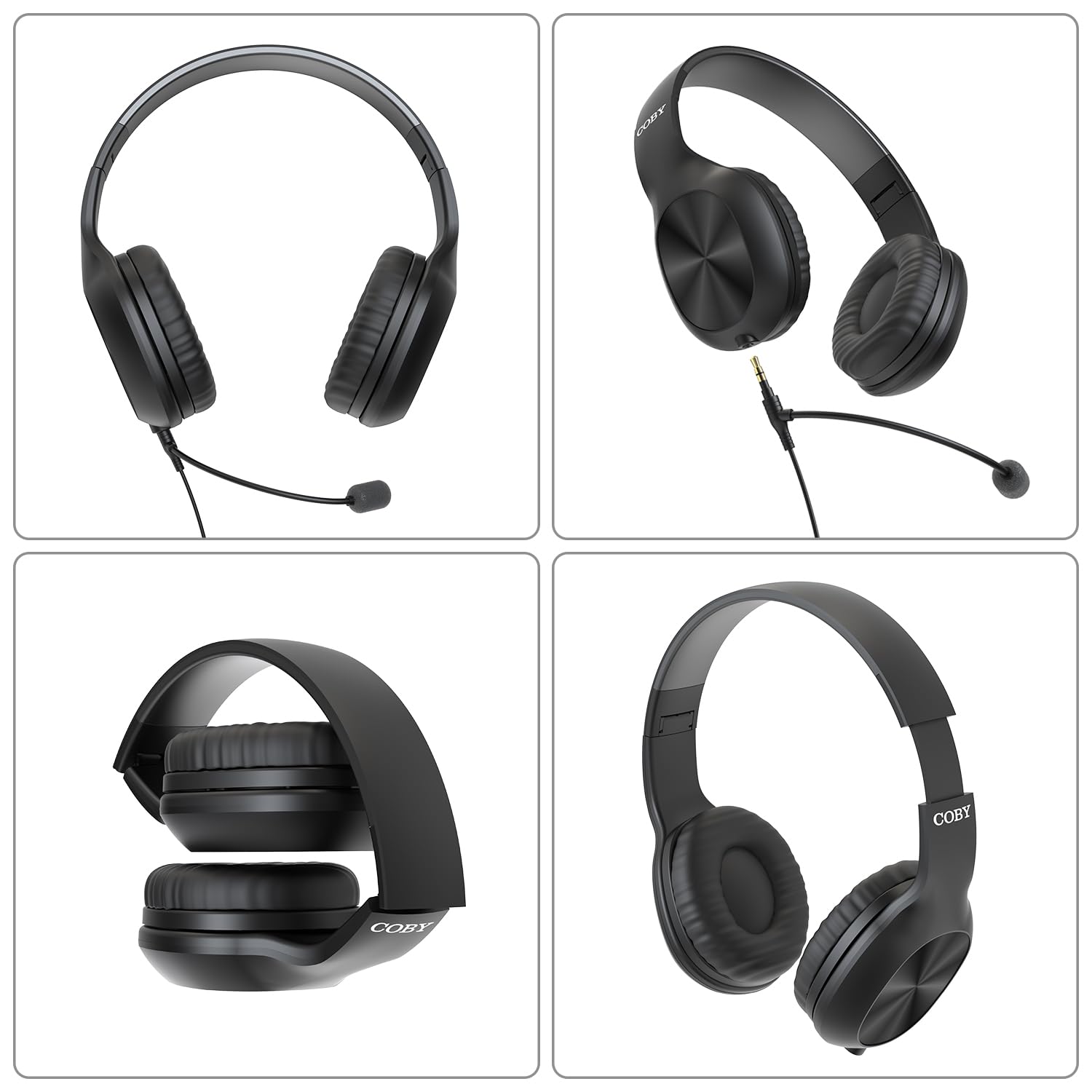 Coby 10-Pack Wired On-Ear Headphones (No Boom Mic)