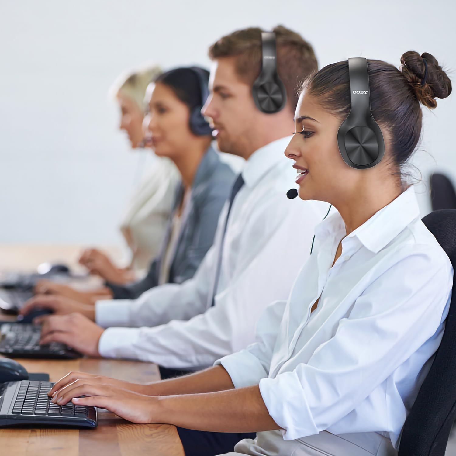 Coby 10-Pack Wired On-Ear Headphones (No Boom Mic)