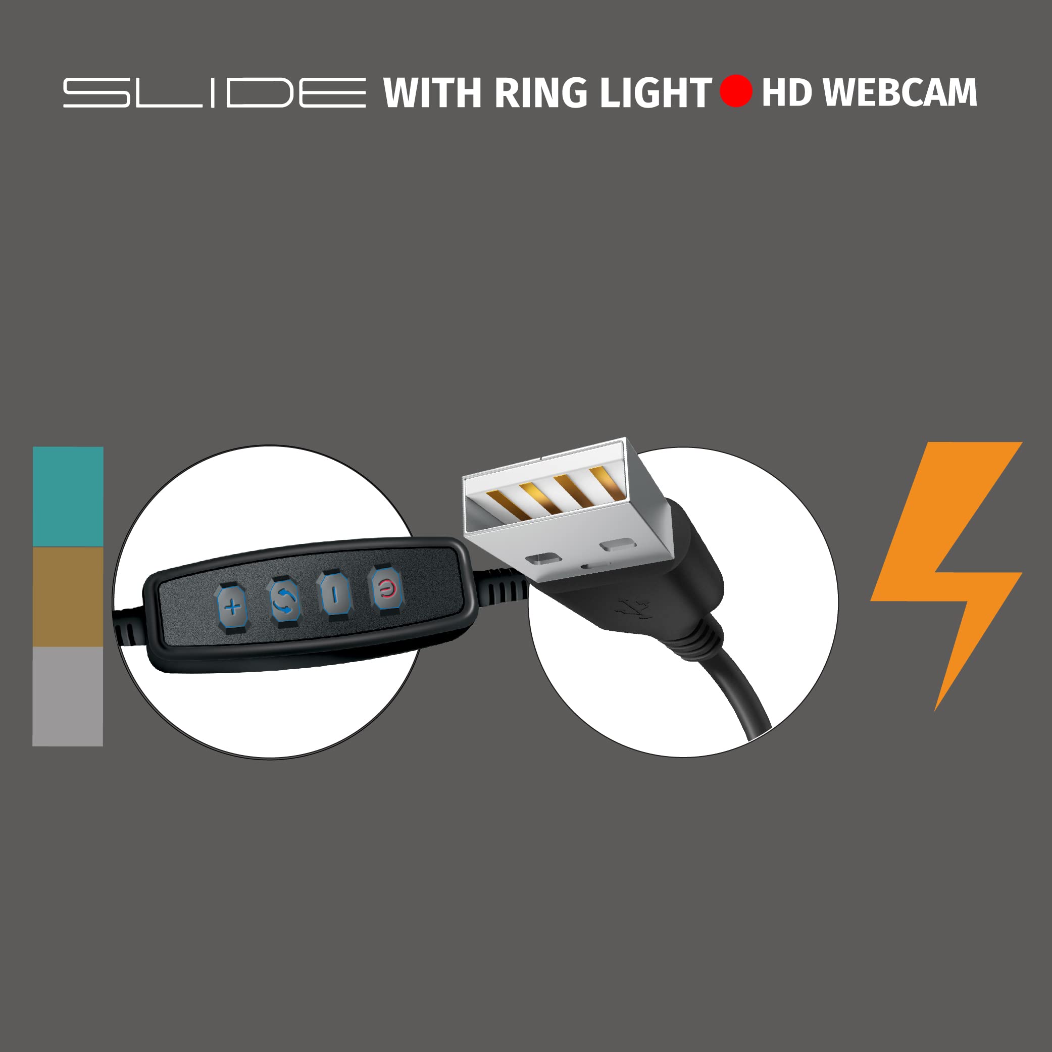 Slide 1080P HD Webcam Ring Light Stand Vlogging Kit