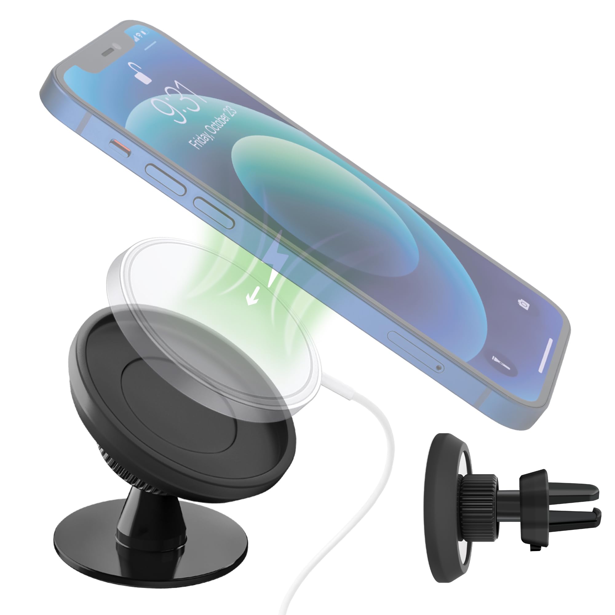 Car and Driver Desktop & Air Vent Mount Compatible with MagSafe Charger