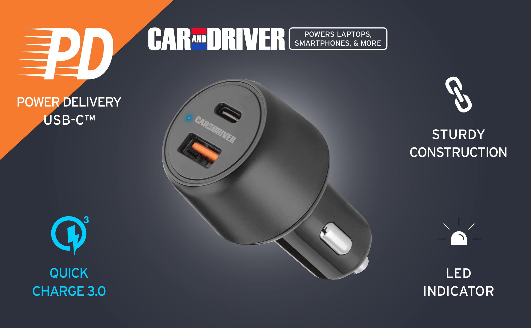 Car and Driver Magnetic Phone Mount for Car Vent & Dual USB C Car Charger Bundle Pack